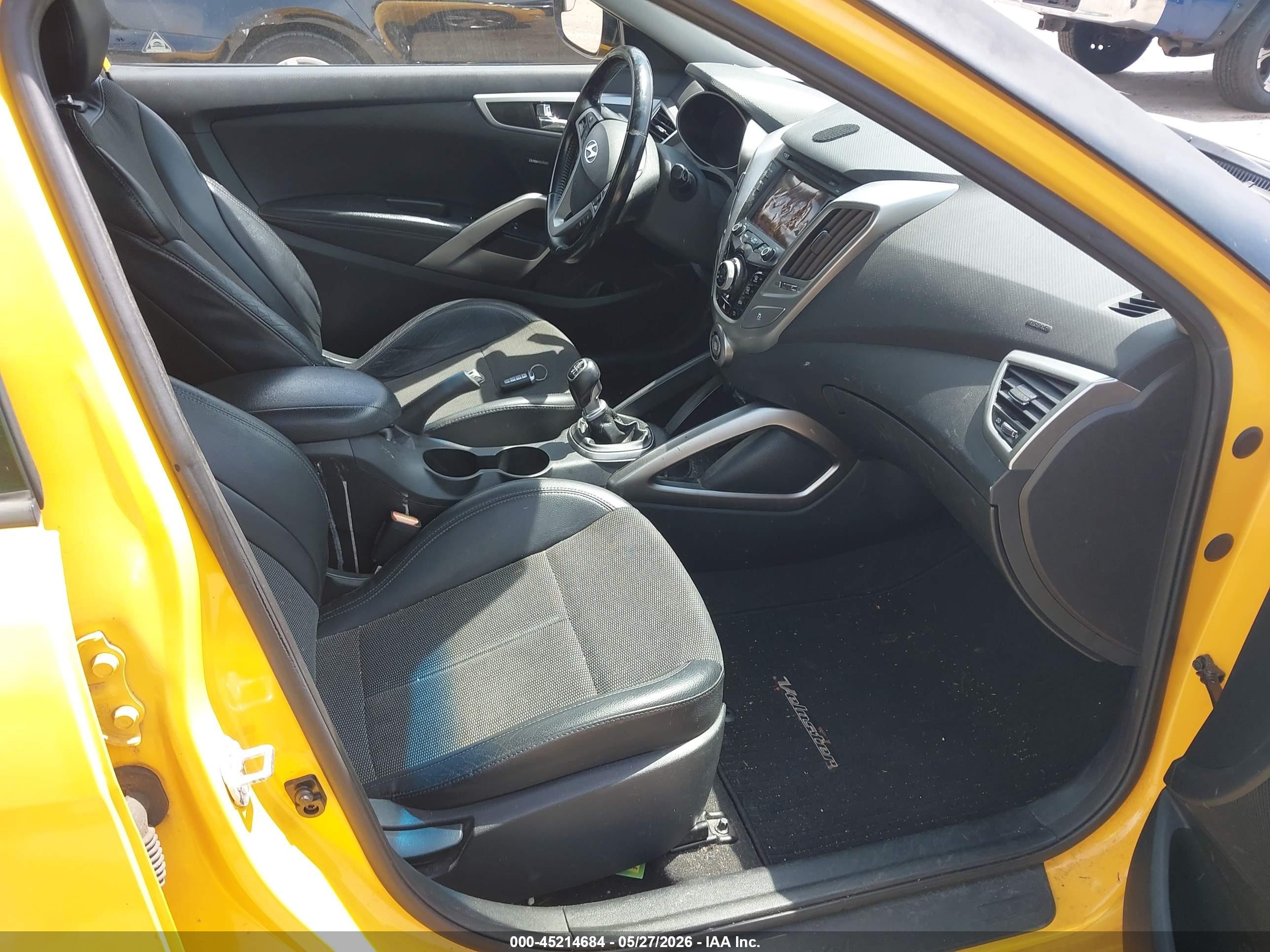 2014 Hyundai Veloster Base W/black Yellow vin: KMHTC6AD2EU196902