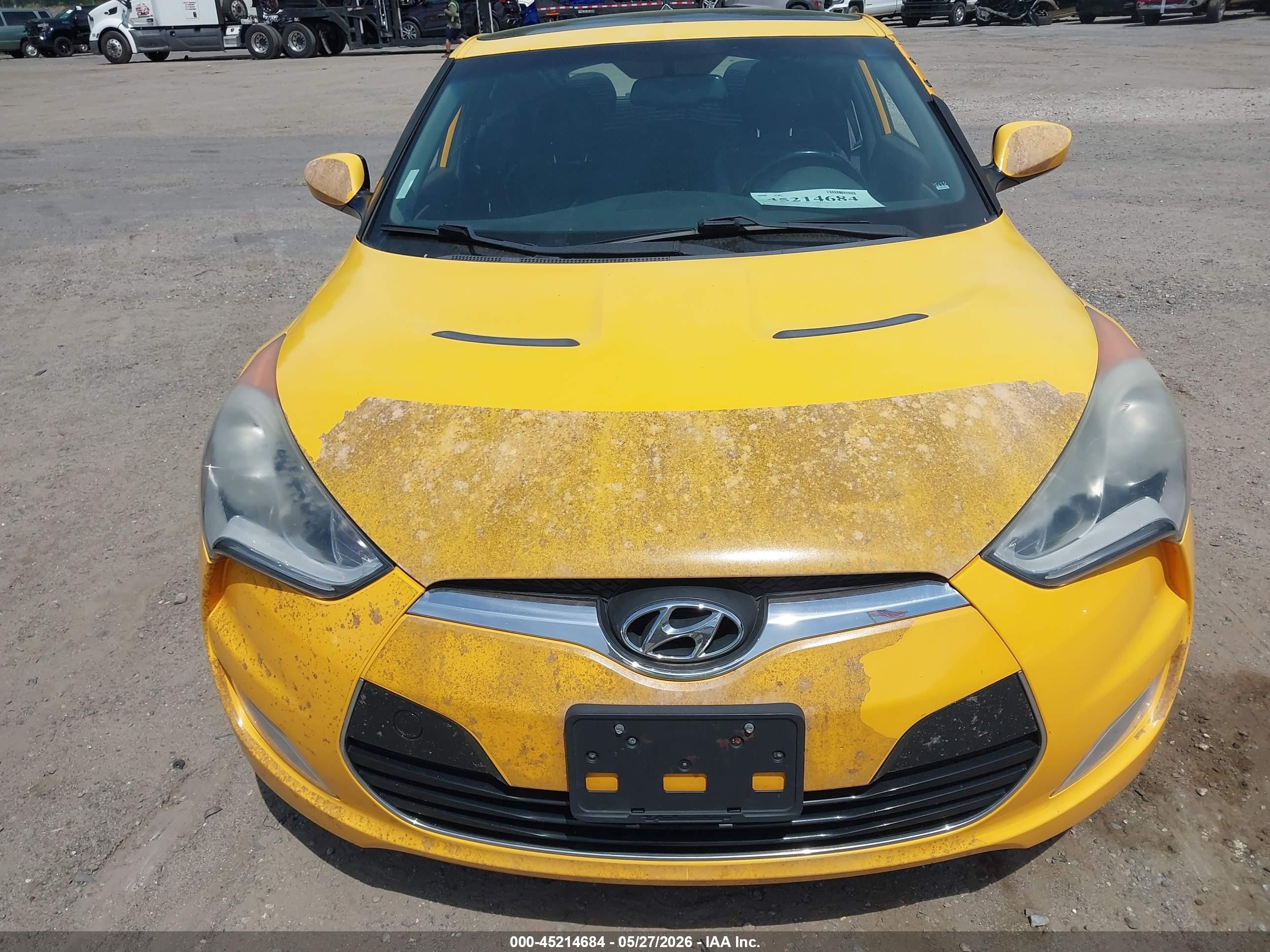 2014 Hyundai Veloster Base W/black Yellow vin: KMHTC6AD2EU196902