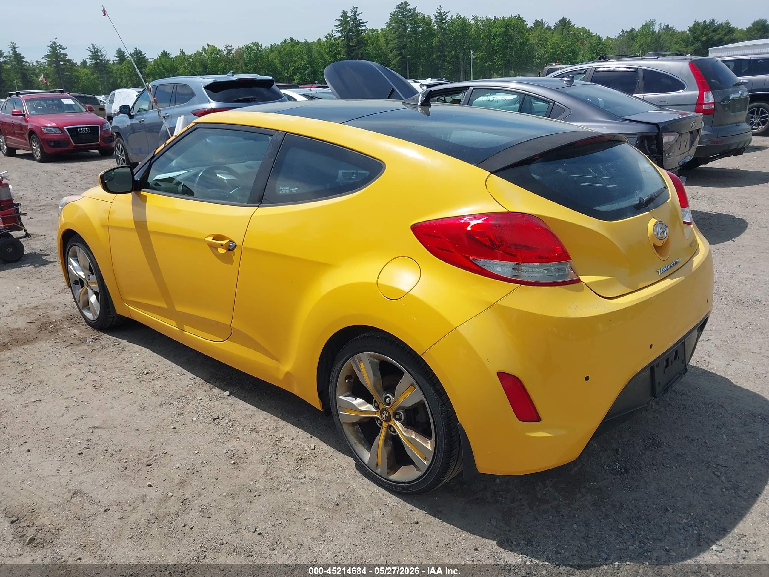 2014 Hyundai Veloster Base W/black Yellow vin: KMHTC6AD2EU196902
