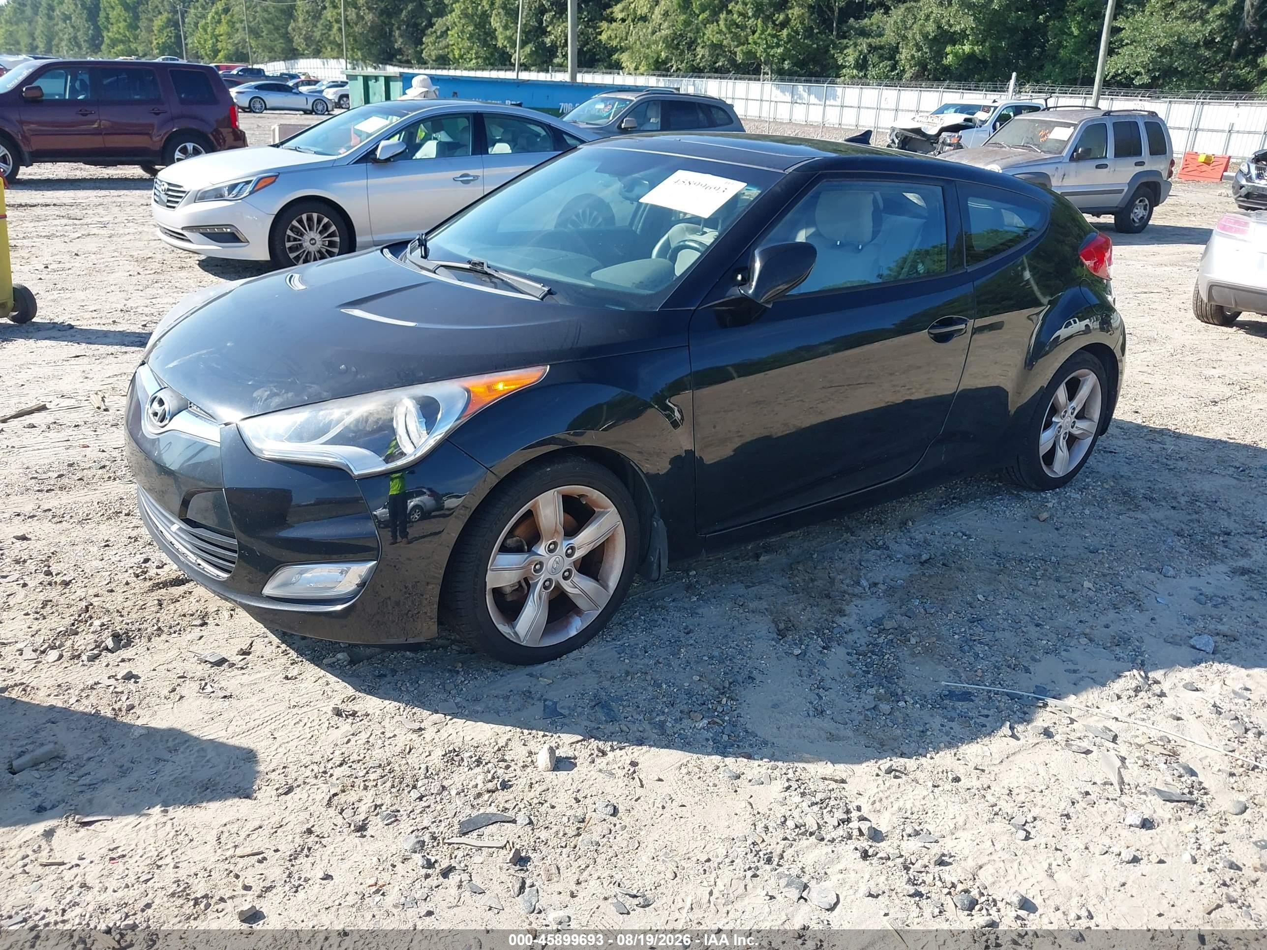 2014 Hyundai Veloster Base W/gray Black vin: KMHTC6AD2EU215724