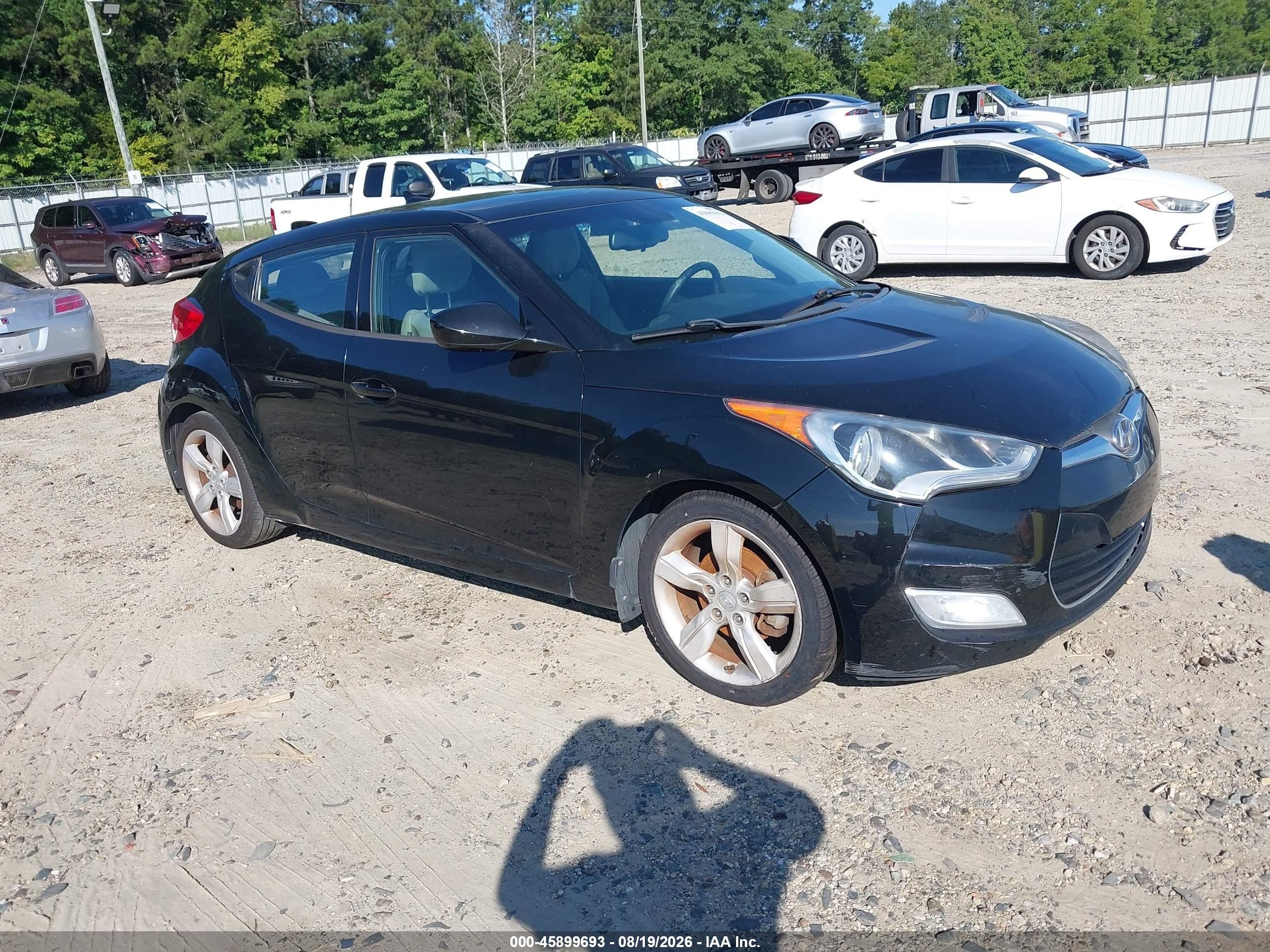 2014 Hyundai Veloster Base W/gray Black vin: KMHTC6AD2EU215724