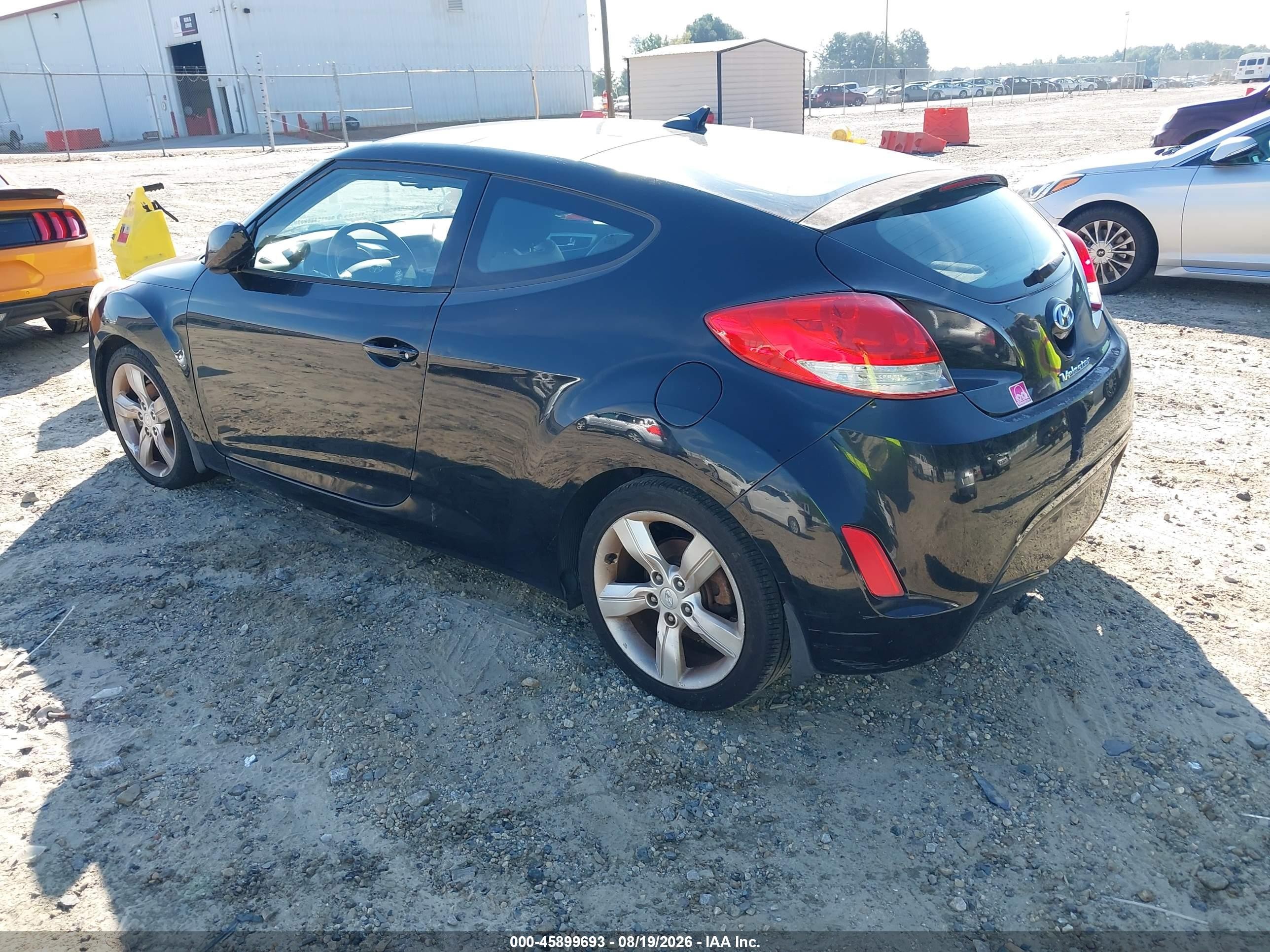 2014 Hyundai Veloster Base W/gray Black vin: KMHTC6AD2EU215724