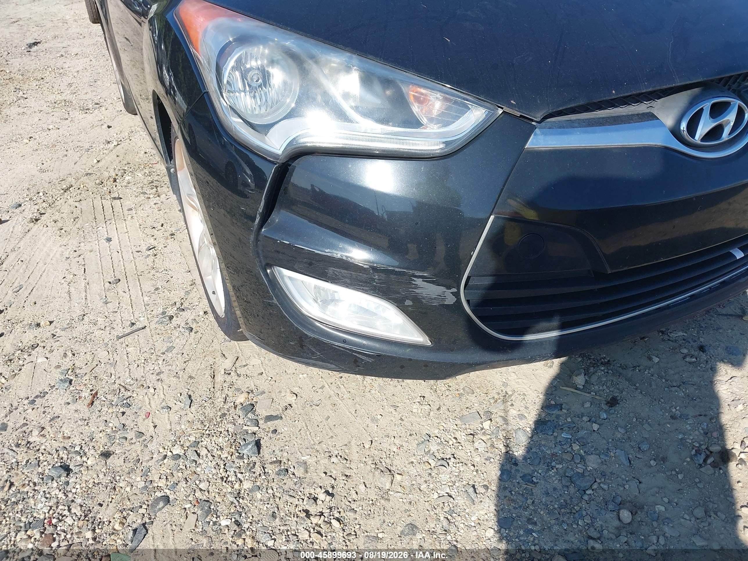2014 Hyundai Veloster Base W/gray Black vin: KMHTC6AD2EU215724