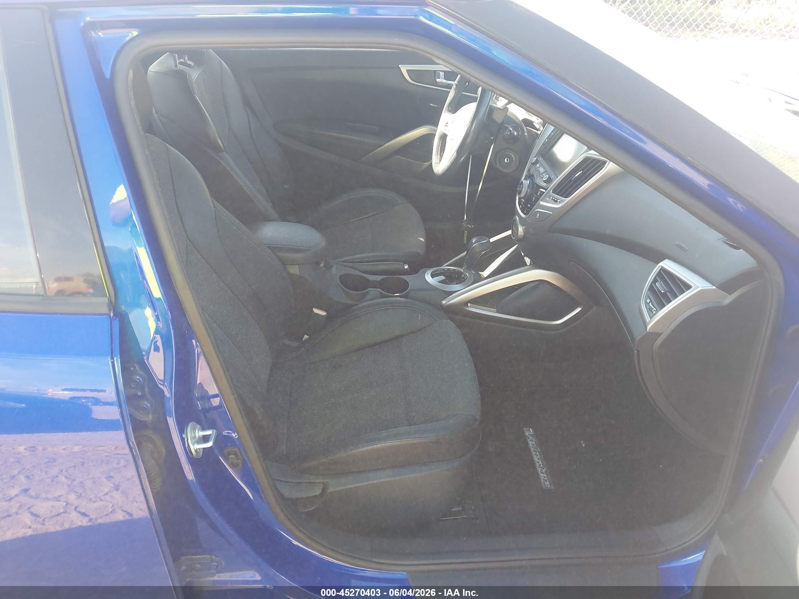 2014 Hyundai Veloster Base W/black Blue vin: KMHTC6AD2EU217196