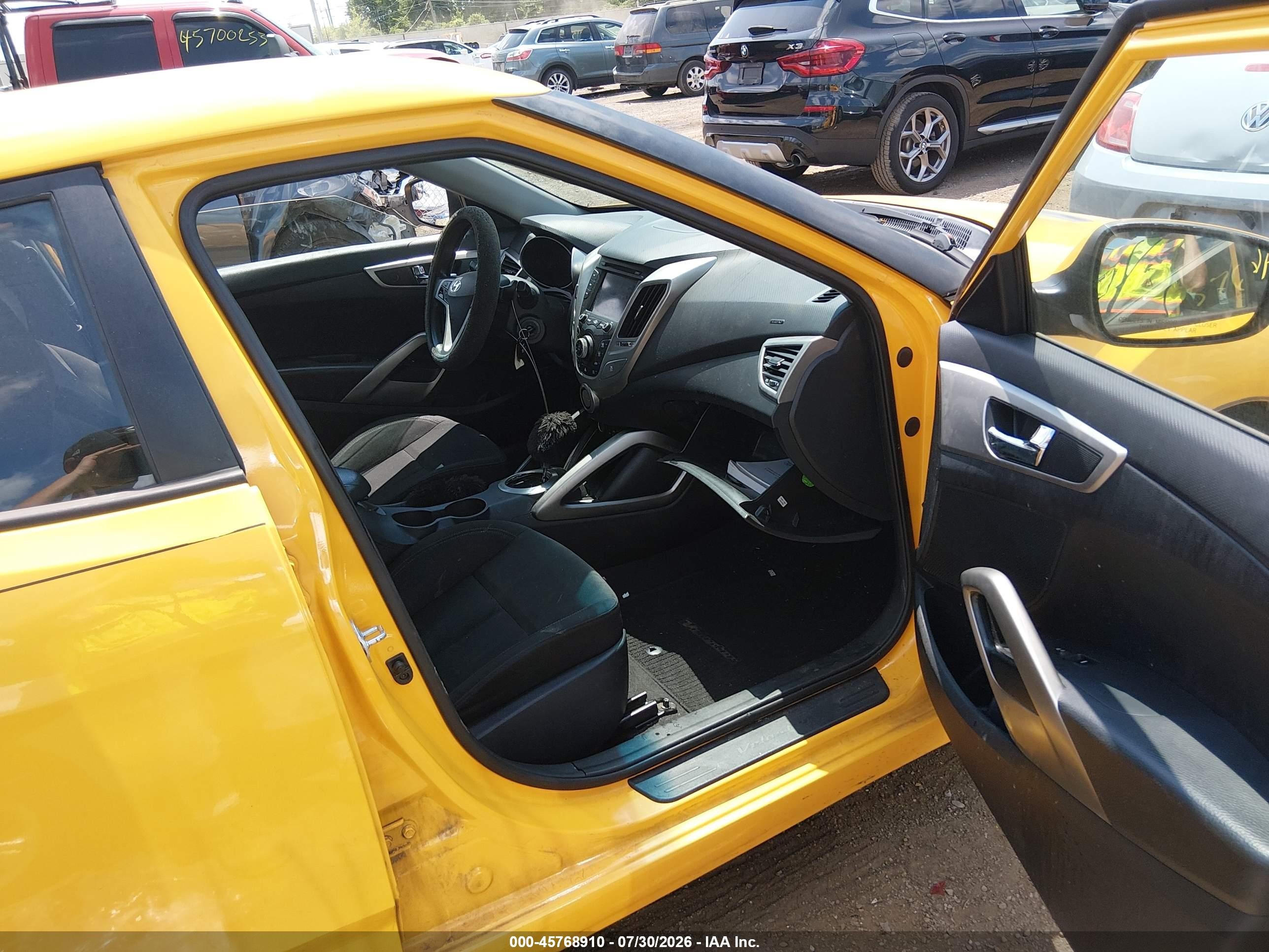 2015 Hyundai Veloster   Yellow vin: KMHTC6AD2FU235814