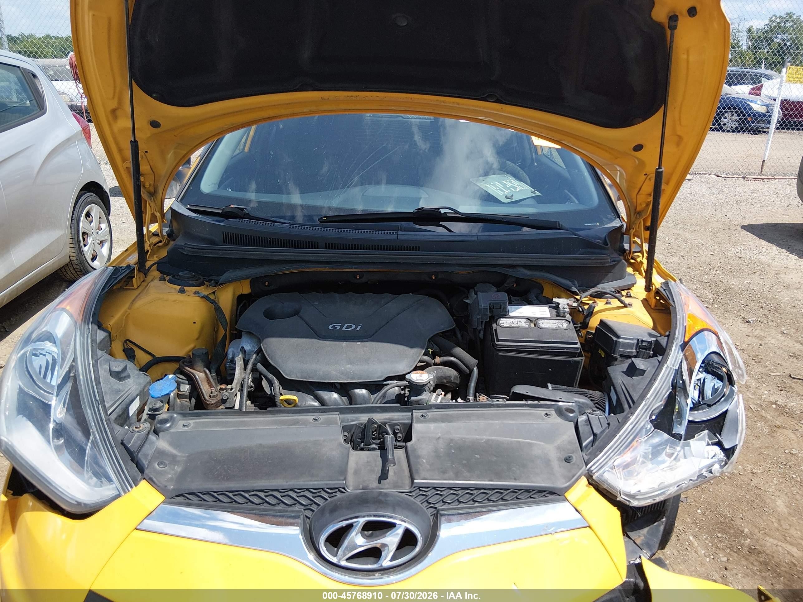 2015 Hyundai Veloster   Yellow vin: KMHTC6AD2FU235814