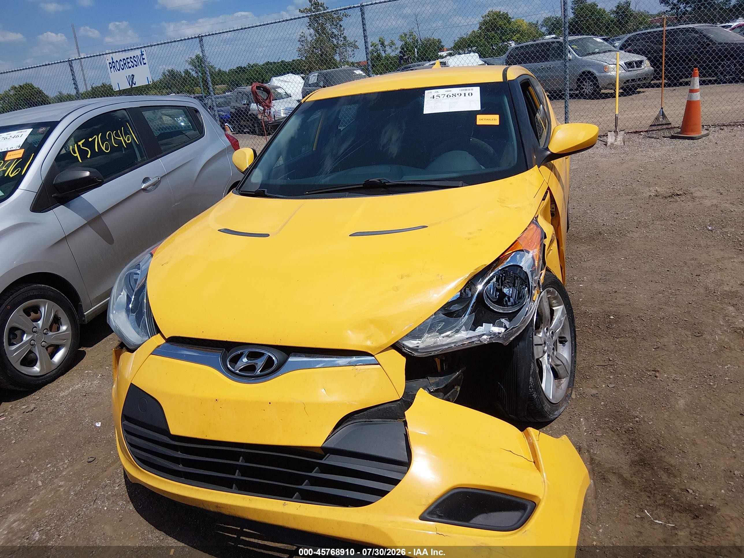 2015 Hyundai Veloster   Yellow vin: KMHTC6AD2FU235814