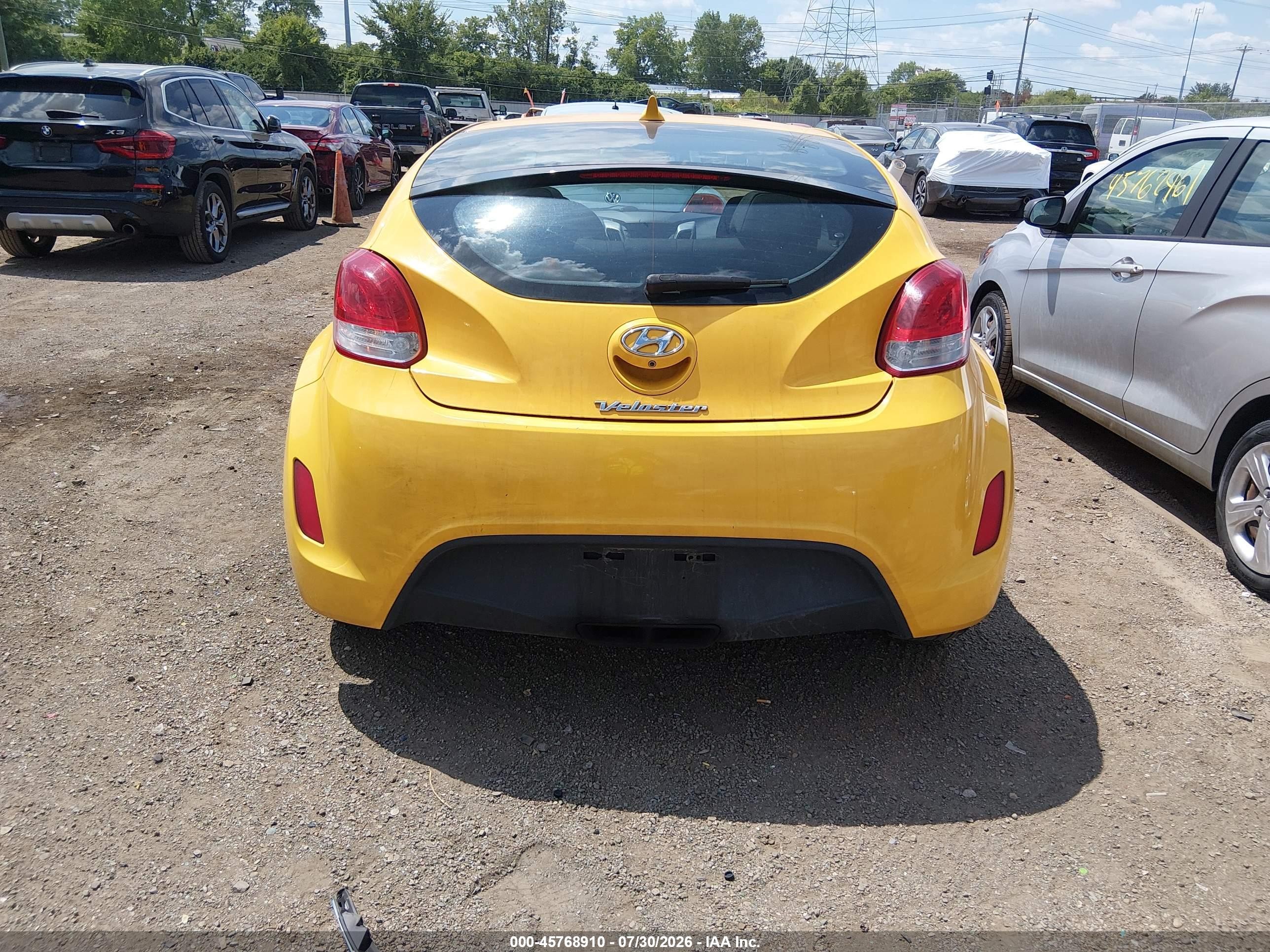2015 Hyundai Veloster   Yellow vin: KMHTC6AD2FU235814