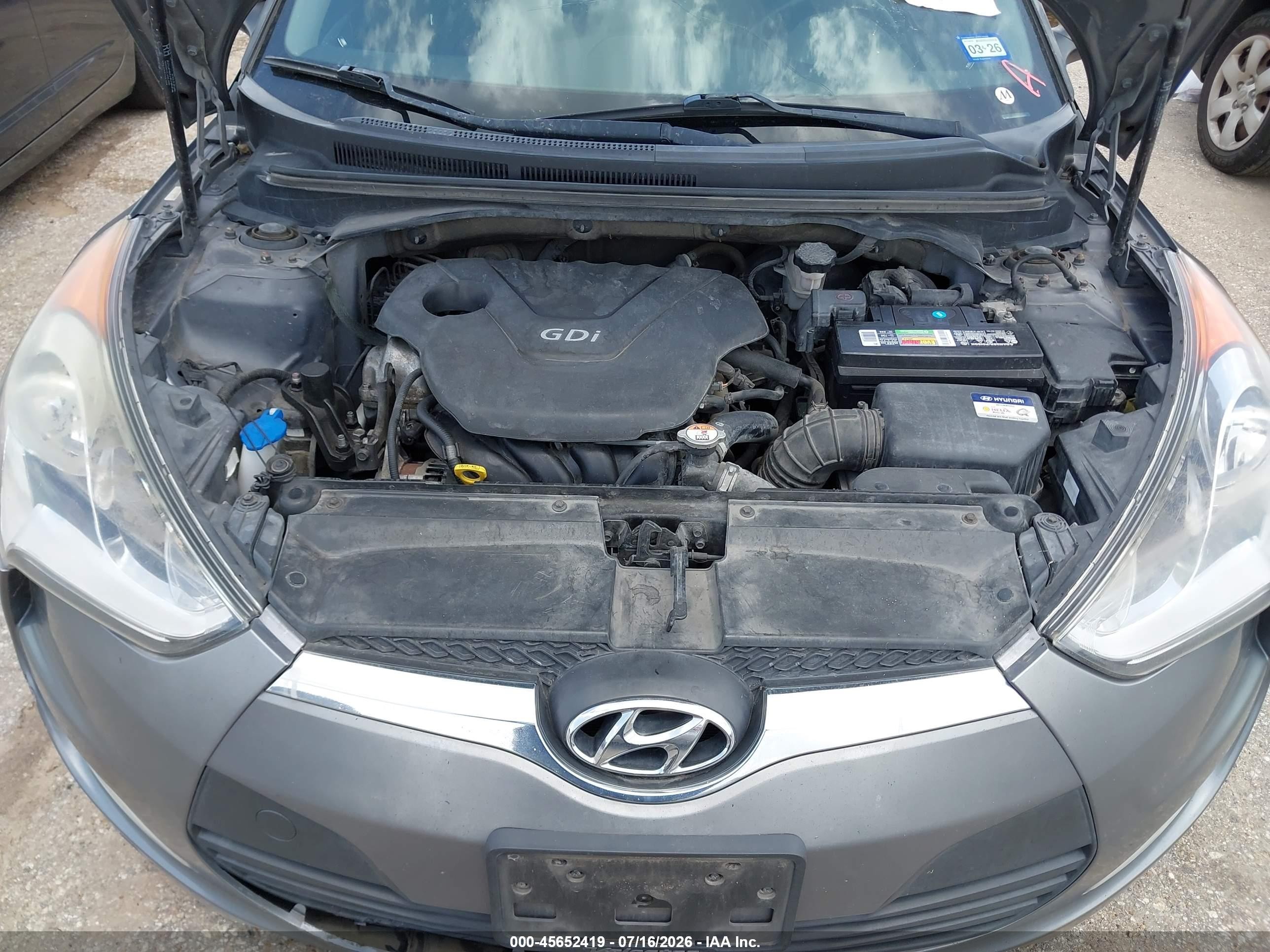 2017 Hyundai Veloster   Серый vin: KMHTC6AD2HU308540