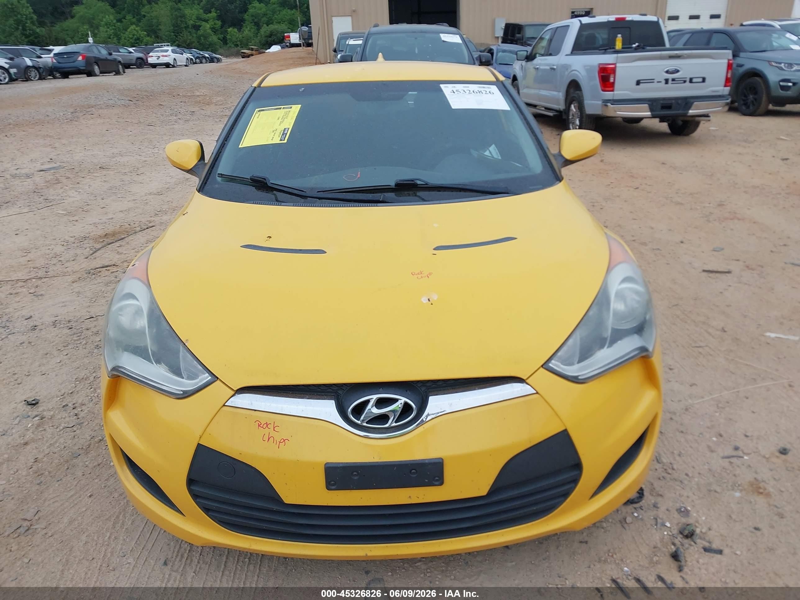2012 Hyundai Veloster Base W/black Yellow vin: KMHTC6AD3CU020793