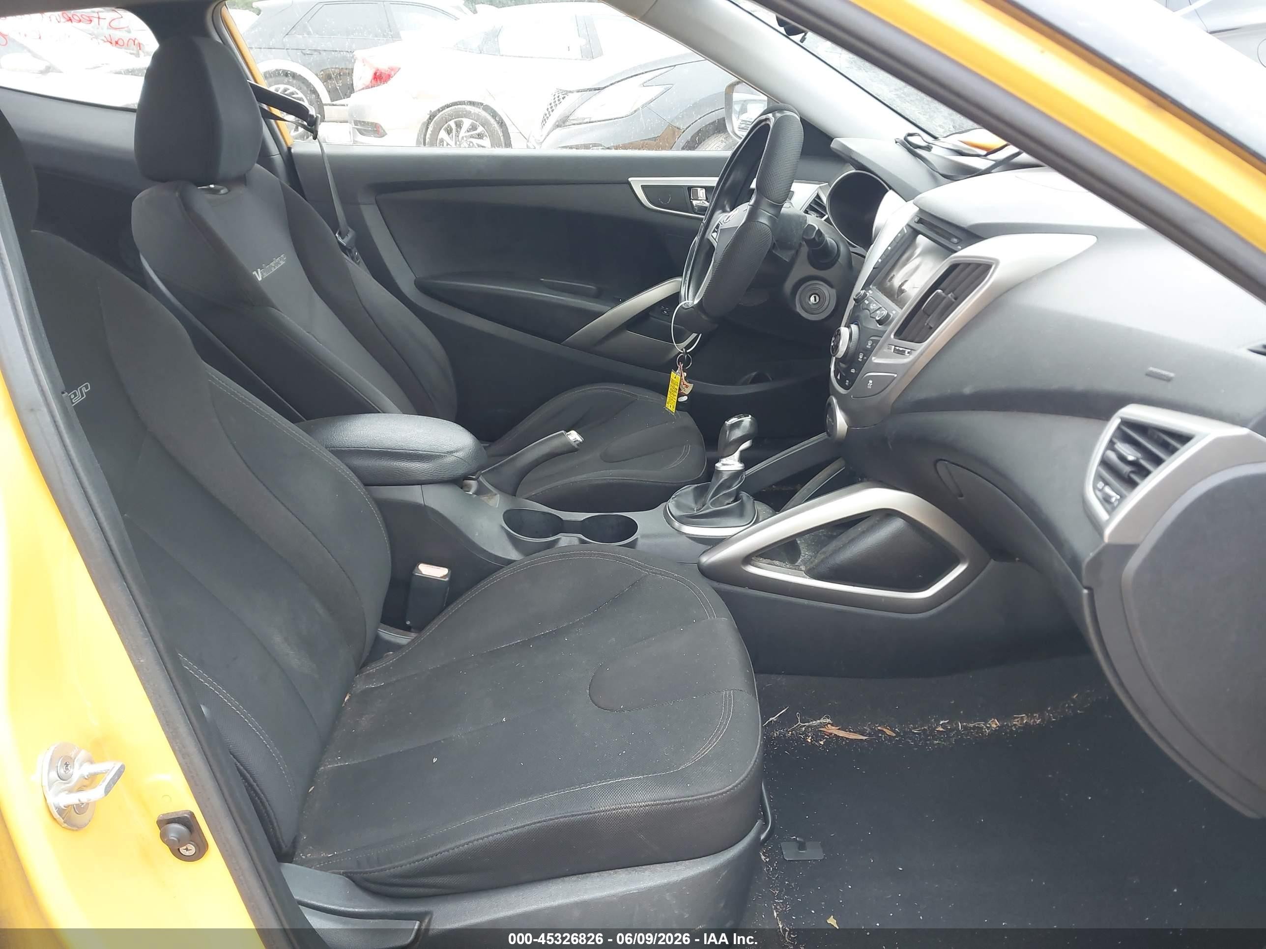 2012 Hyundai Veloster Base W/black Yellow vin: KMHTC6AD3CU020793