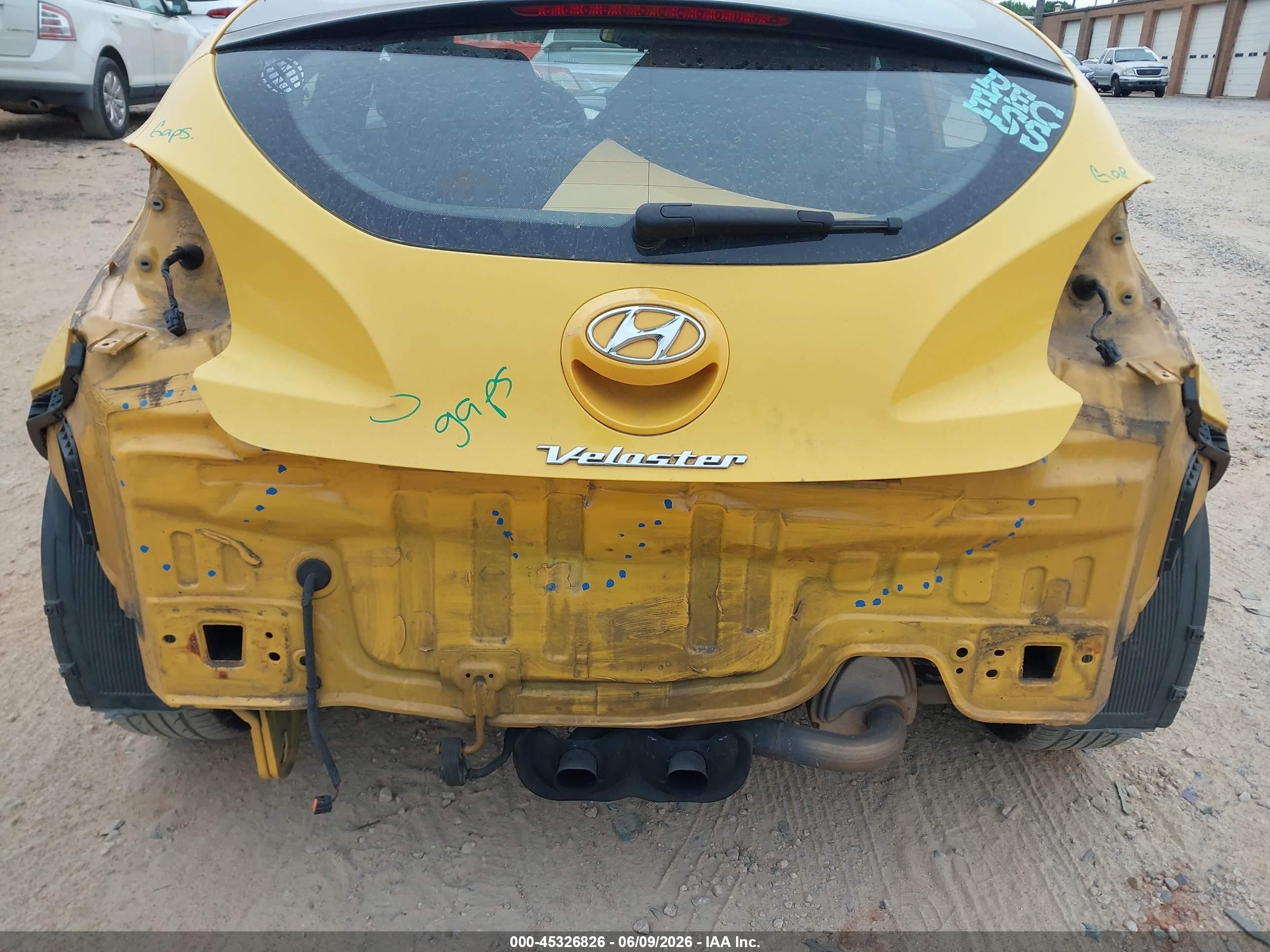 2012 Hyundai Veloster Base W/black Yellow vin: KMHTC6AD3CU020793