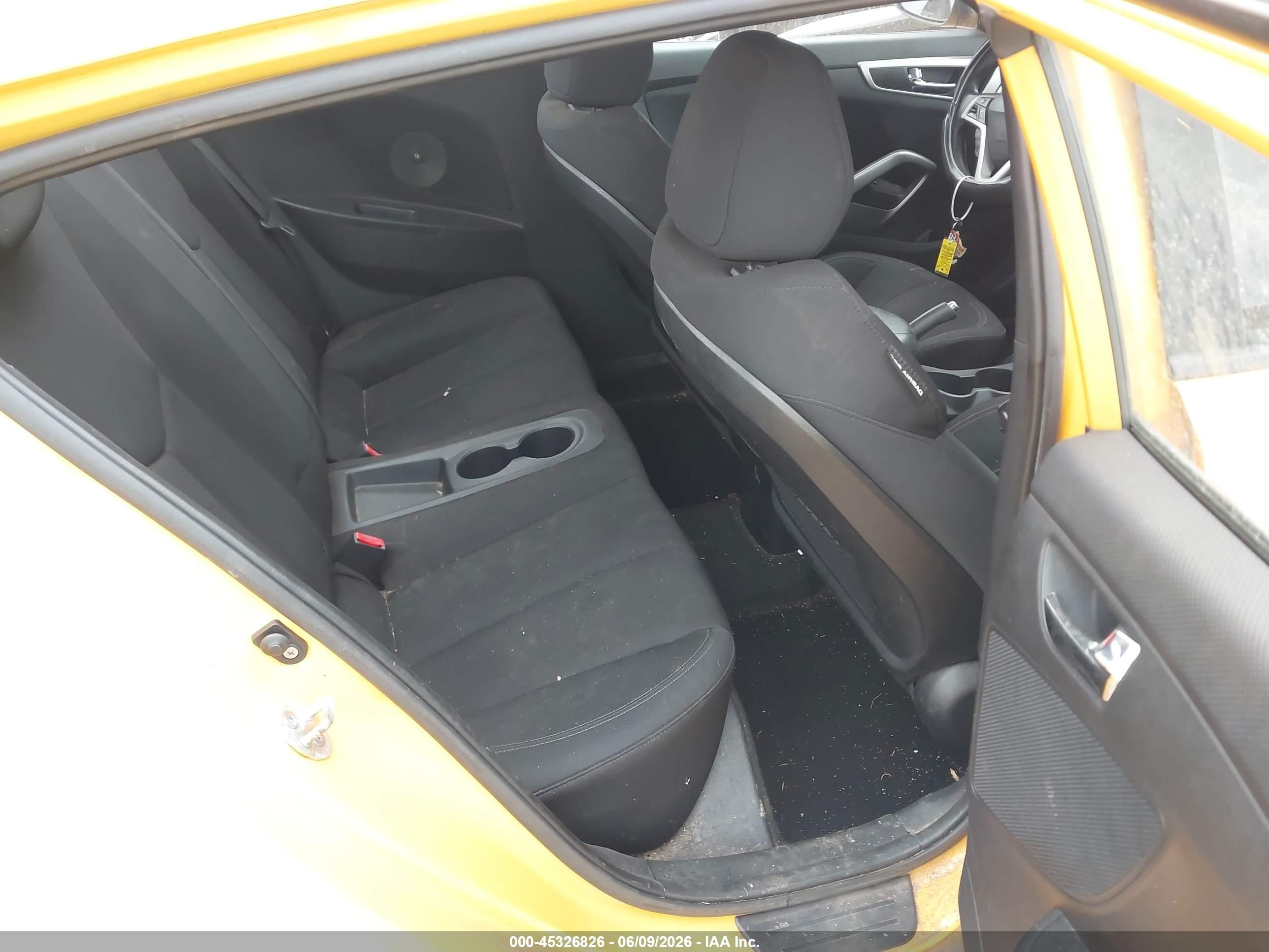 2012 Hyundai Veloster Base W/black Yellow vin: KMHTC6AD3CU020793