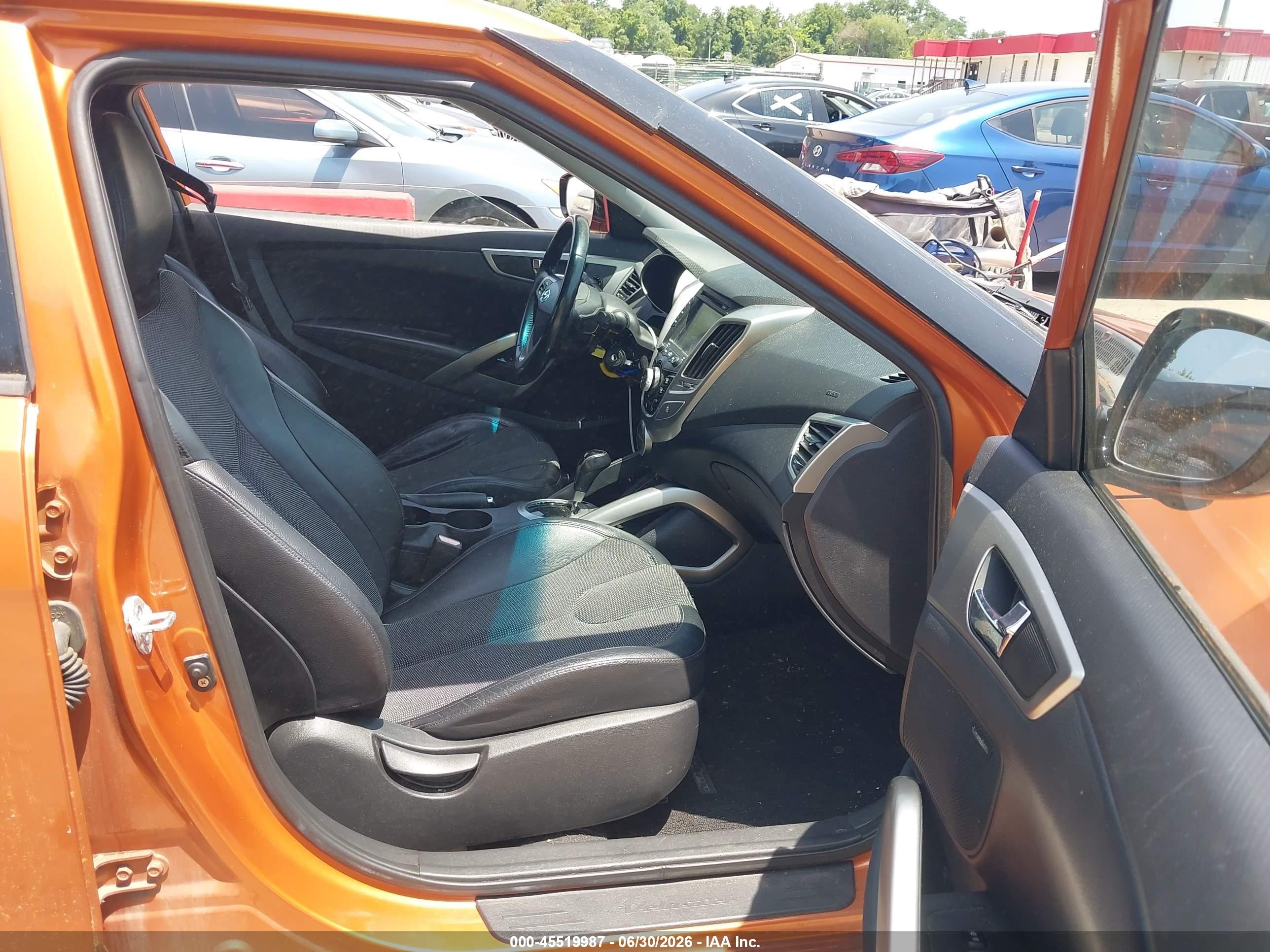 2012 Hyundai Veloster Base W/black Orange vin: KMHTC6AD3CU029901