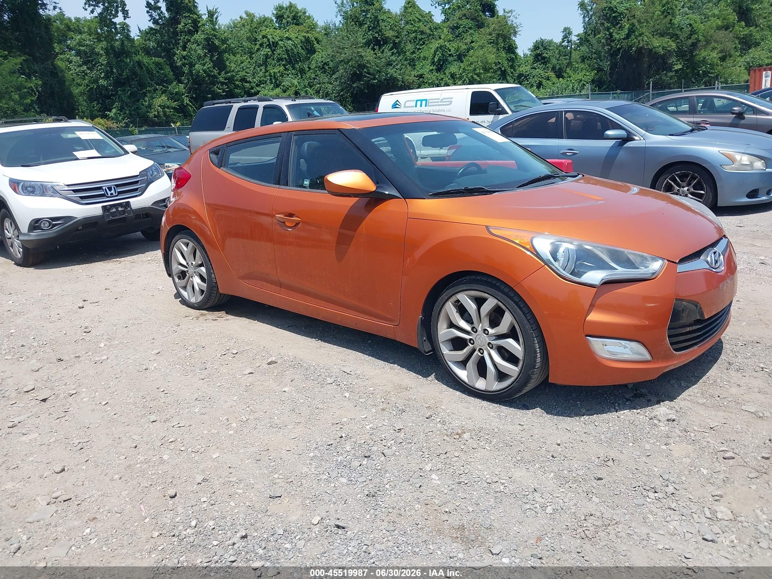 2012 Hyundai Veloster Base W/black Orange vin: KMHTC6AD3CU029901