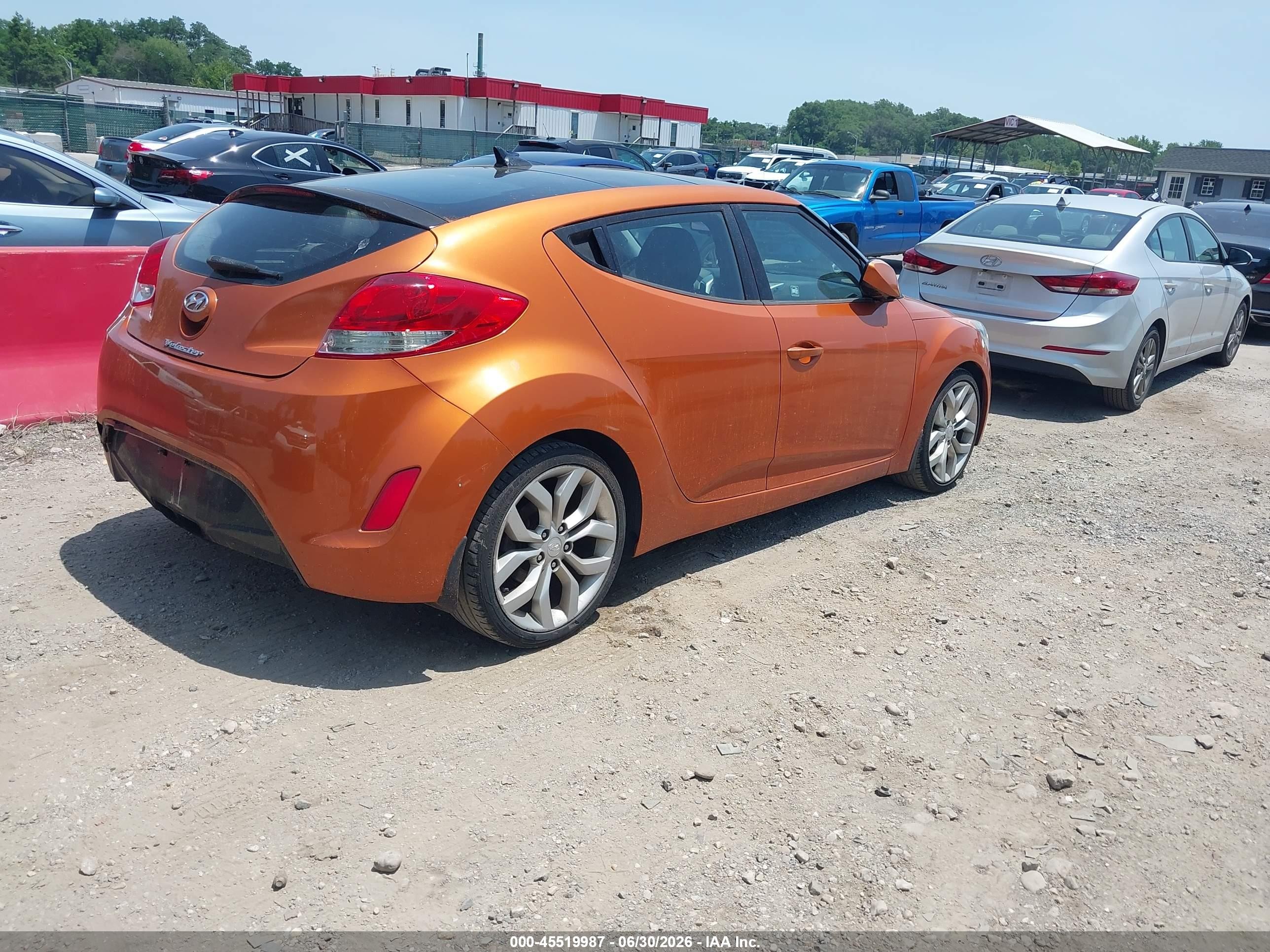 2012 Hyundai Veloster Base W/black Orange vin: KMHTC6AD3CU029901