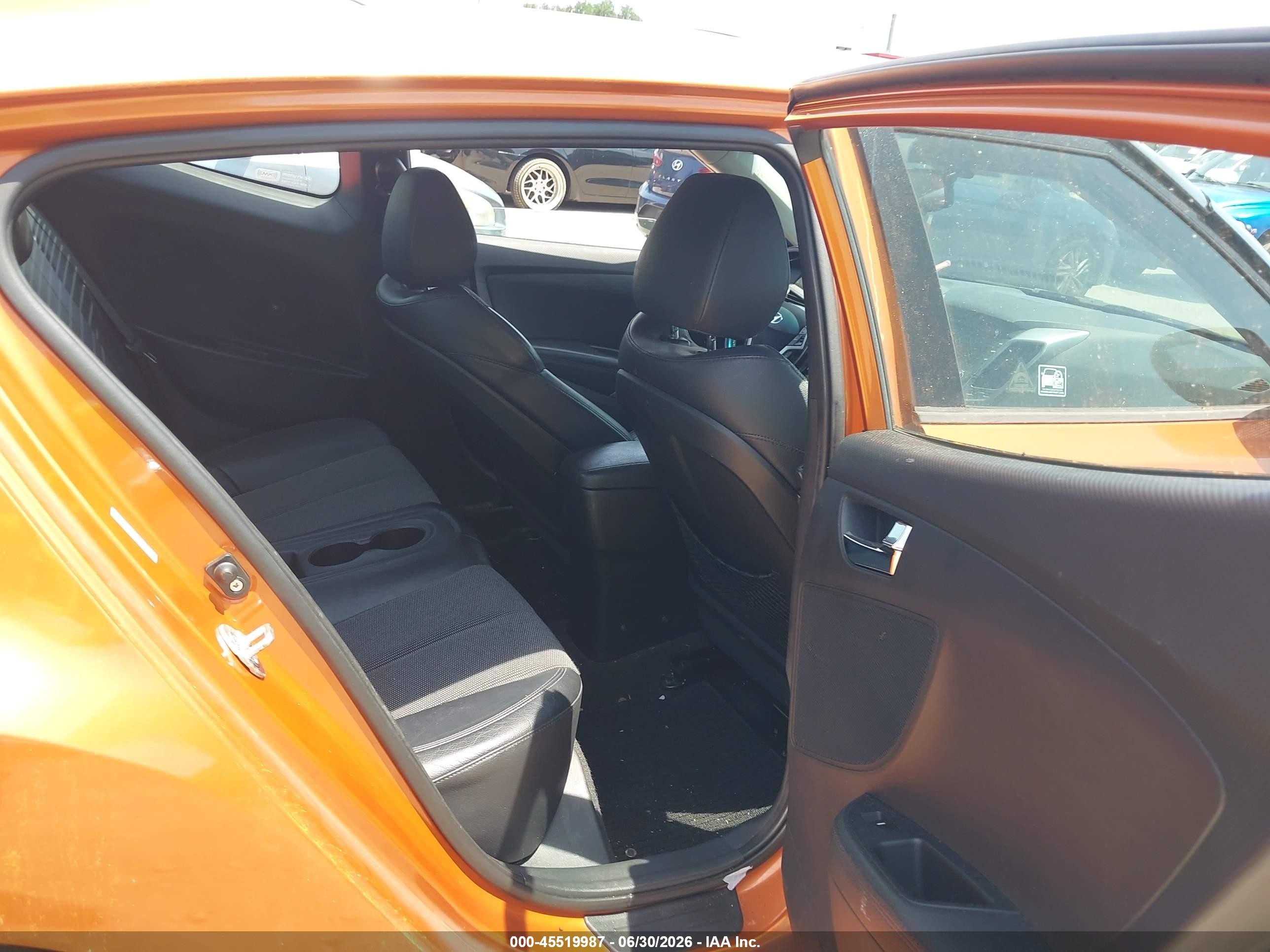 2012 Hyundai Veloster Base W/black Orange vin: KMHTC6AD3CU029901