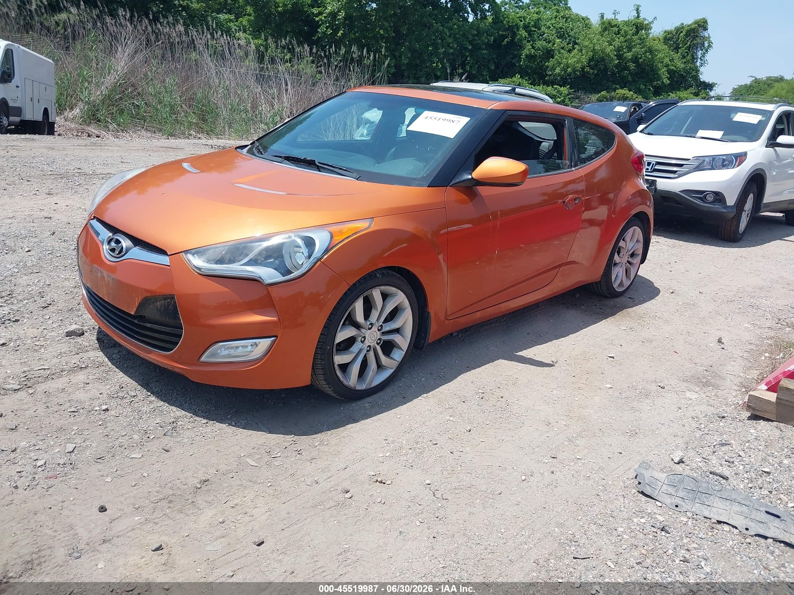 2012 Hyundai Veloster Base W/black Orange vin: KMHTC6AD3CU029901