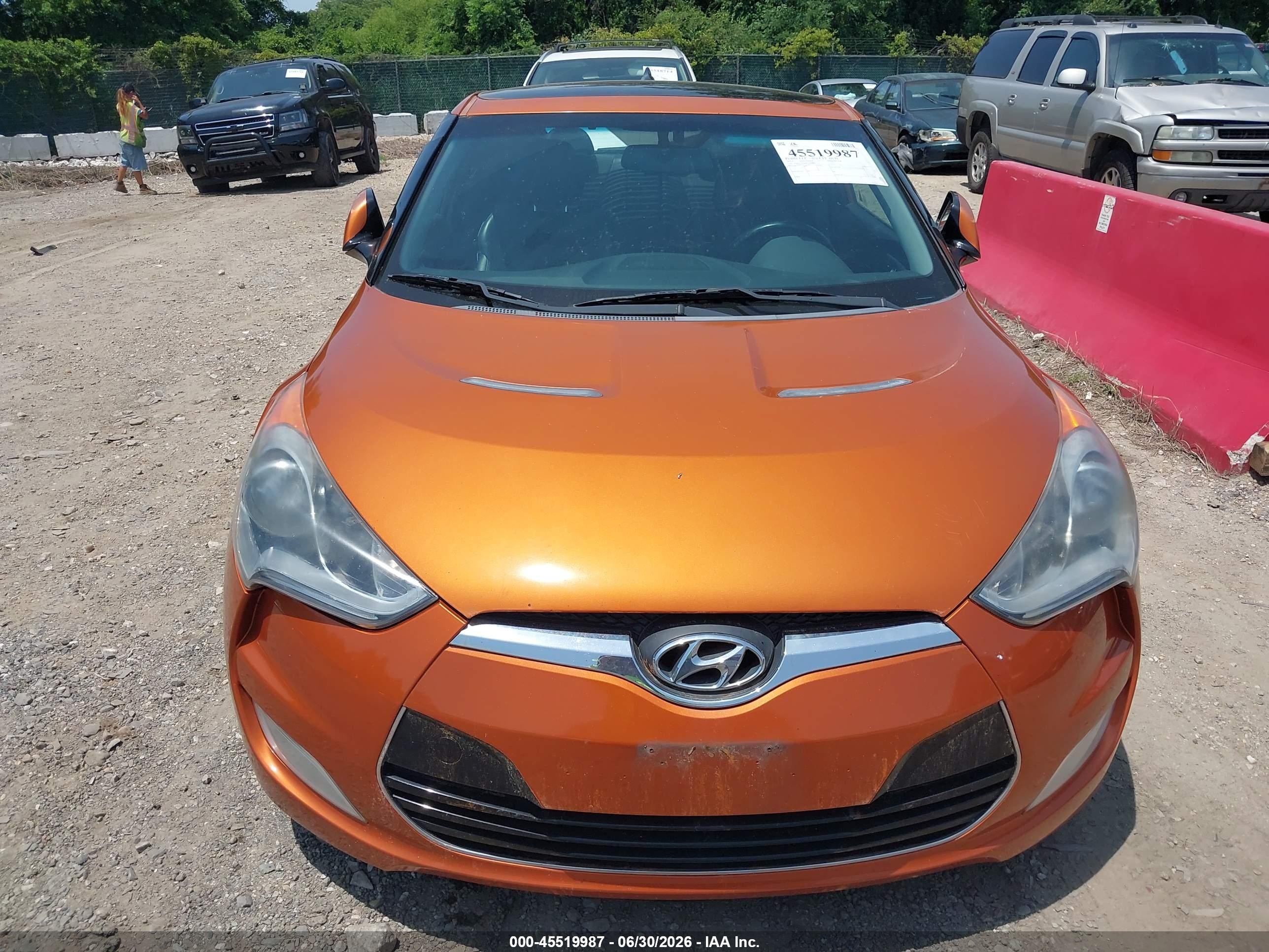2012 Hyundai Veloster Base W/black Orange vin: KMHTC6AD3CU029901