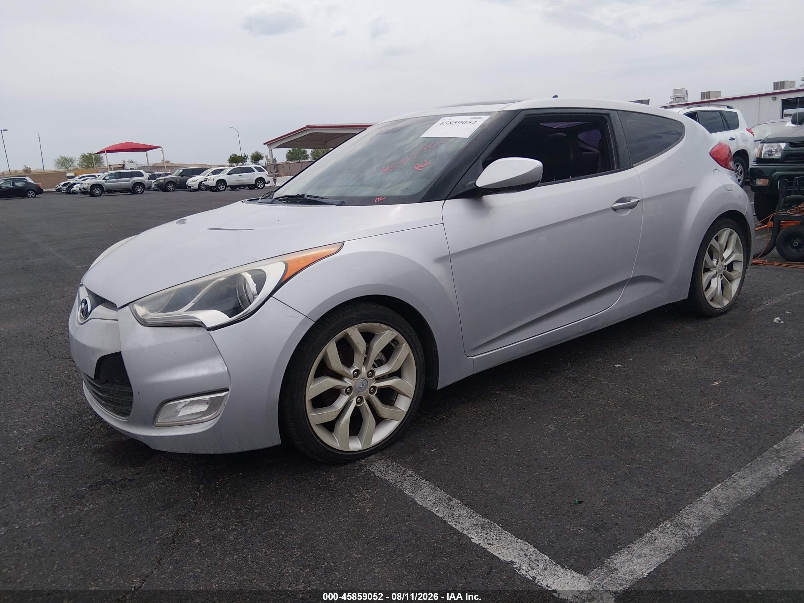 2012 Hyundai Veloster Base W/black Silver vin: KMHTC6AD3CU055981