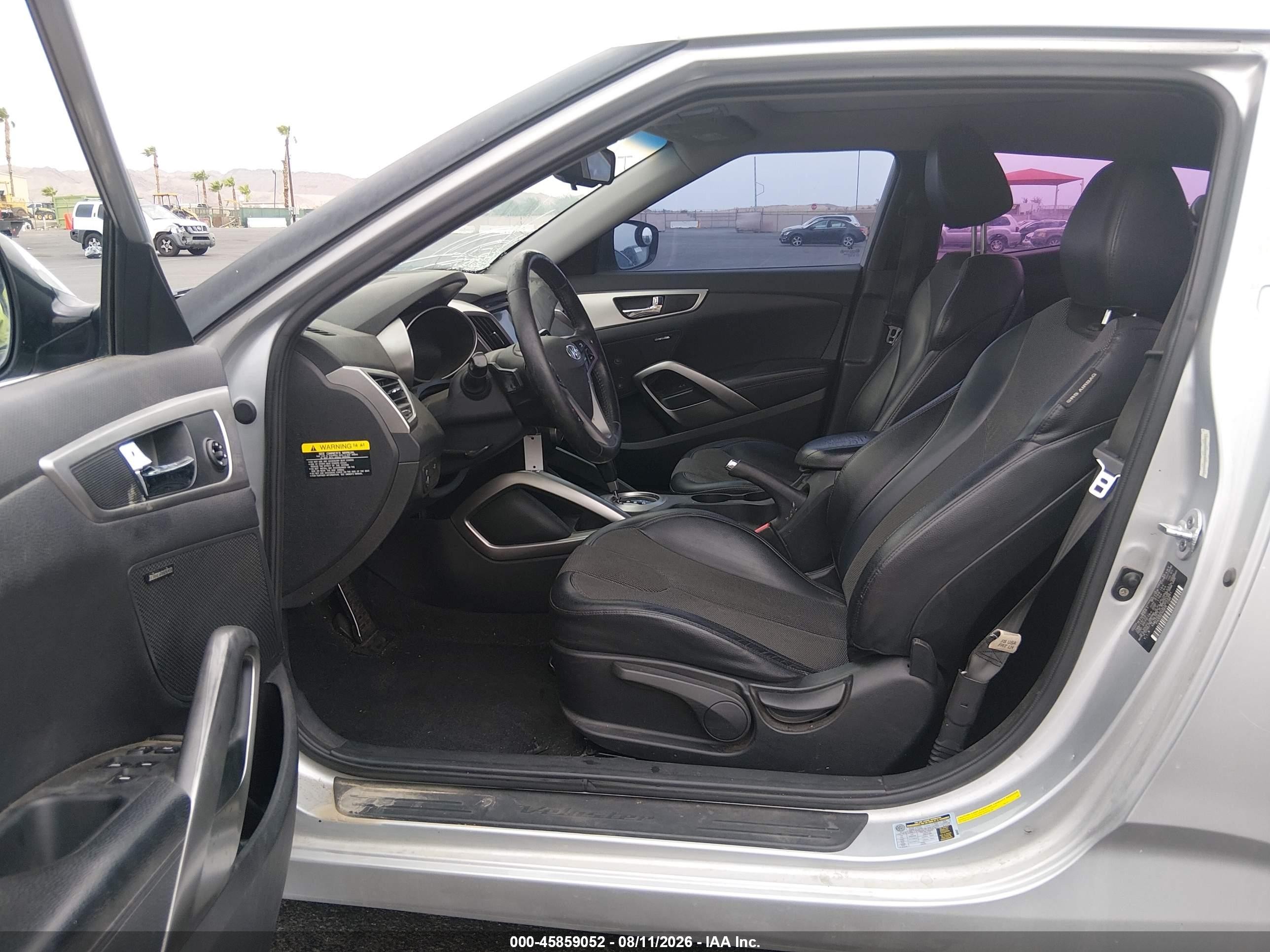 2012 Hyundai Veloster Base W/black Silver vin: KMHTC6AD3CU055981