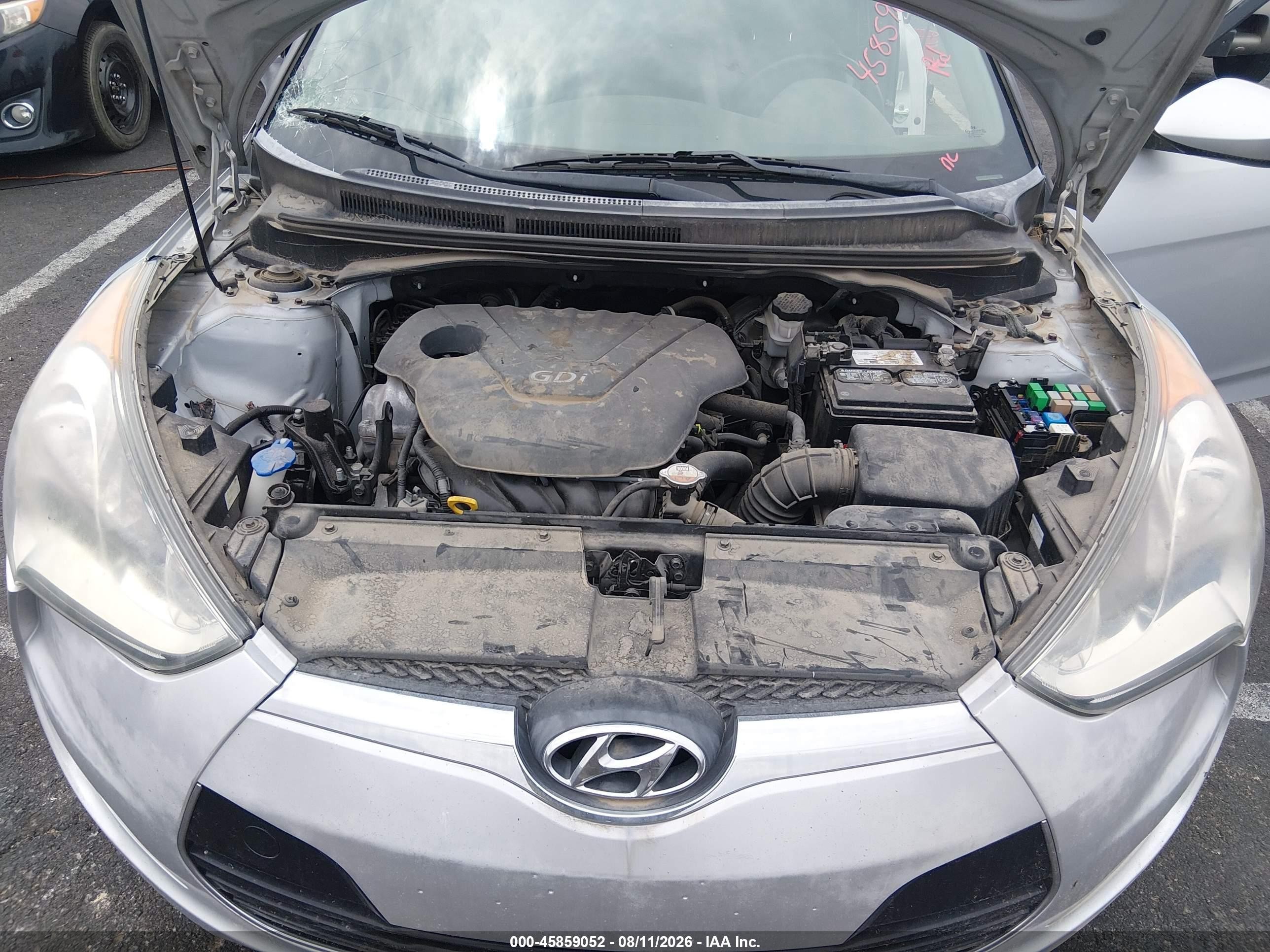 2012 Hyundai Veloster Base W/black Silver vin: KMHTC6AD3CU055981