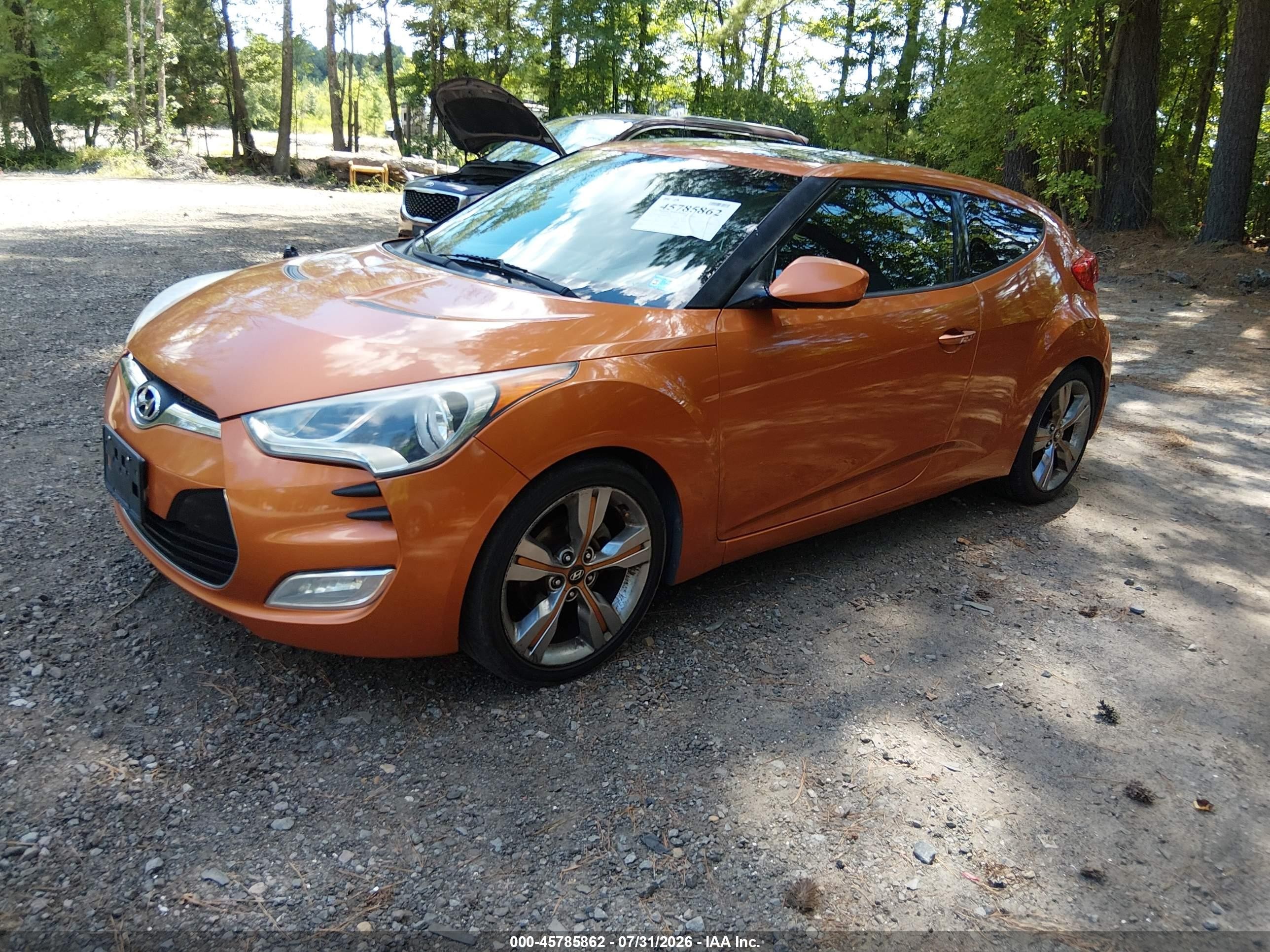 2012 Hyundai Veloster Base W/black Orange vin: KMHTC6AD3CU057598