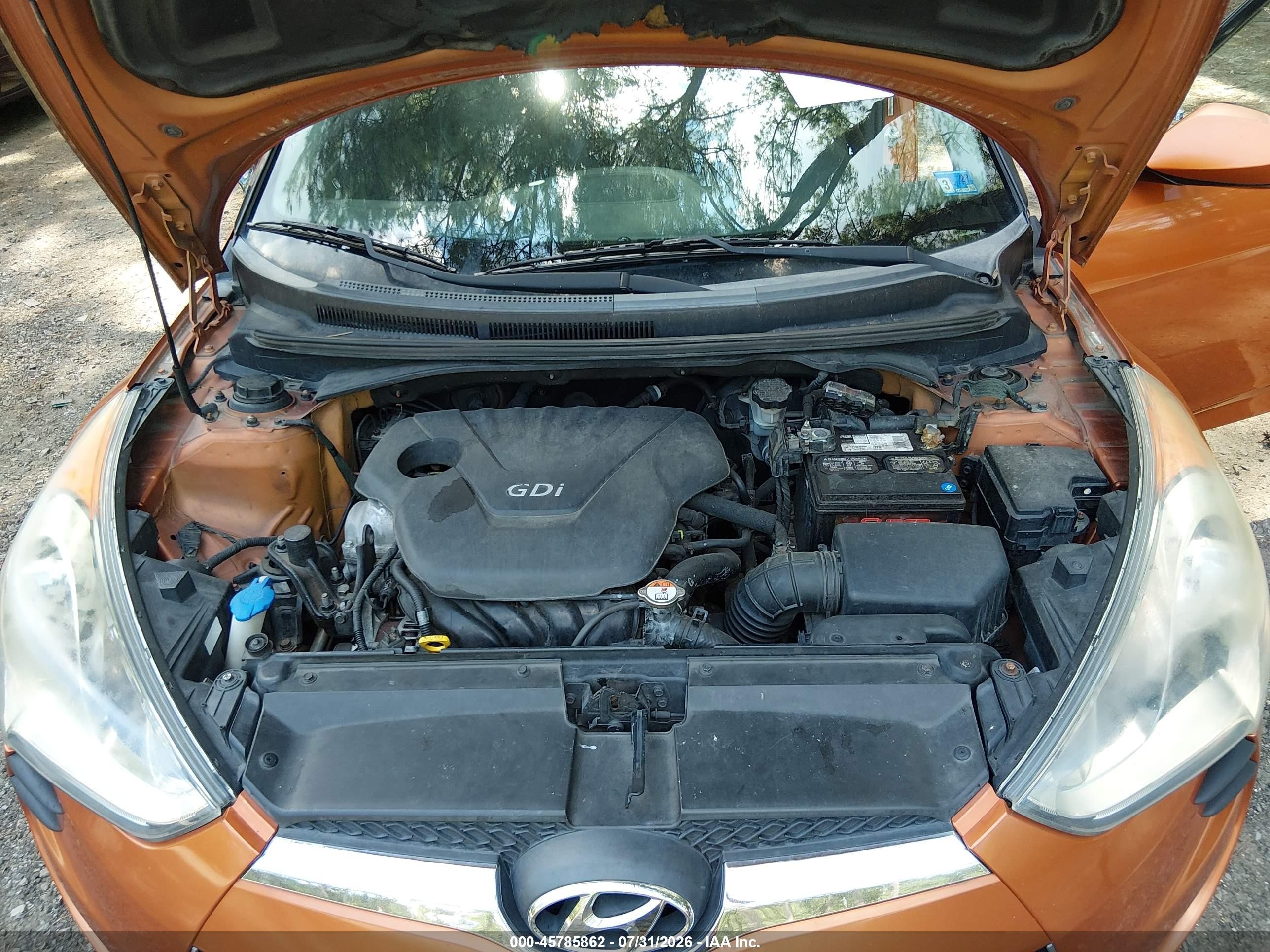 2012 Hyundai Veloster Base W/black Orange vin: KMHTC6AD3CU057598