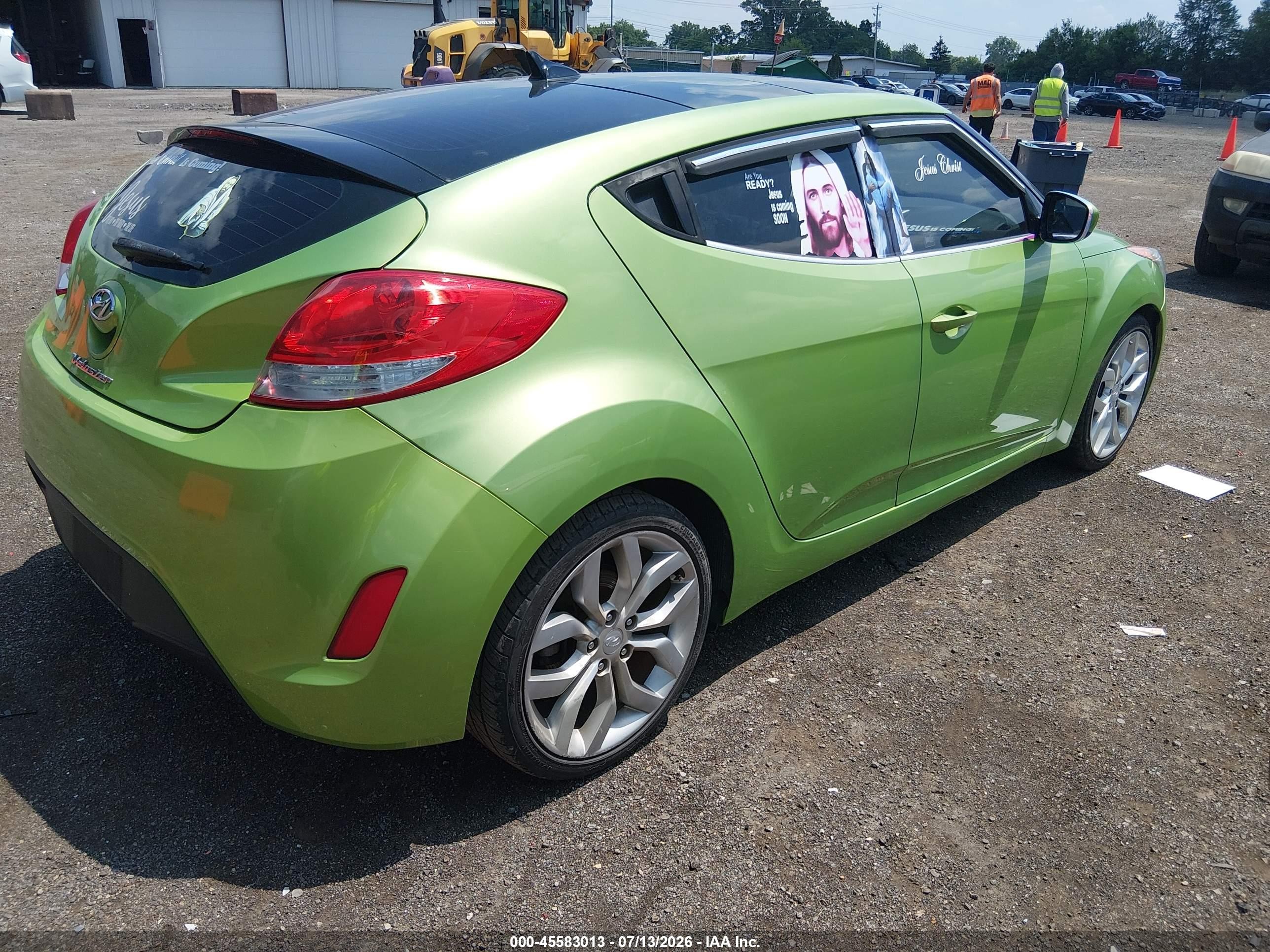 2012 Hyundai Veloster Base W/black Green vin: KMHTC6AD3CU066267