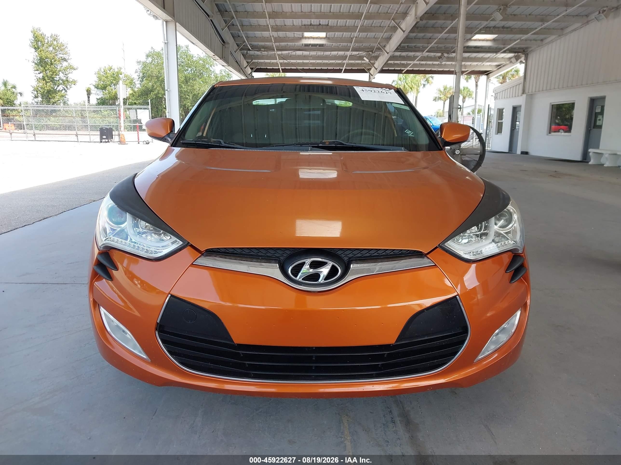 2012 Hyundai Veloster Base W/black Orange vin: KMHTC6AD3CU074787