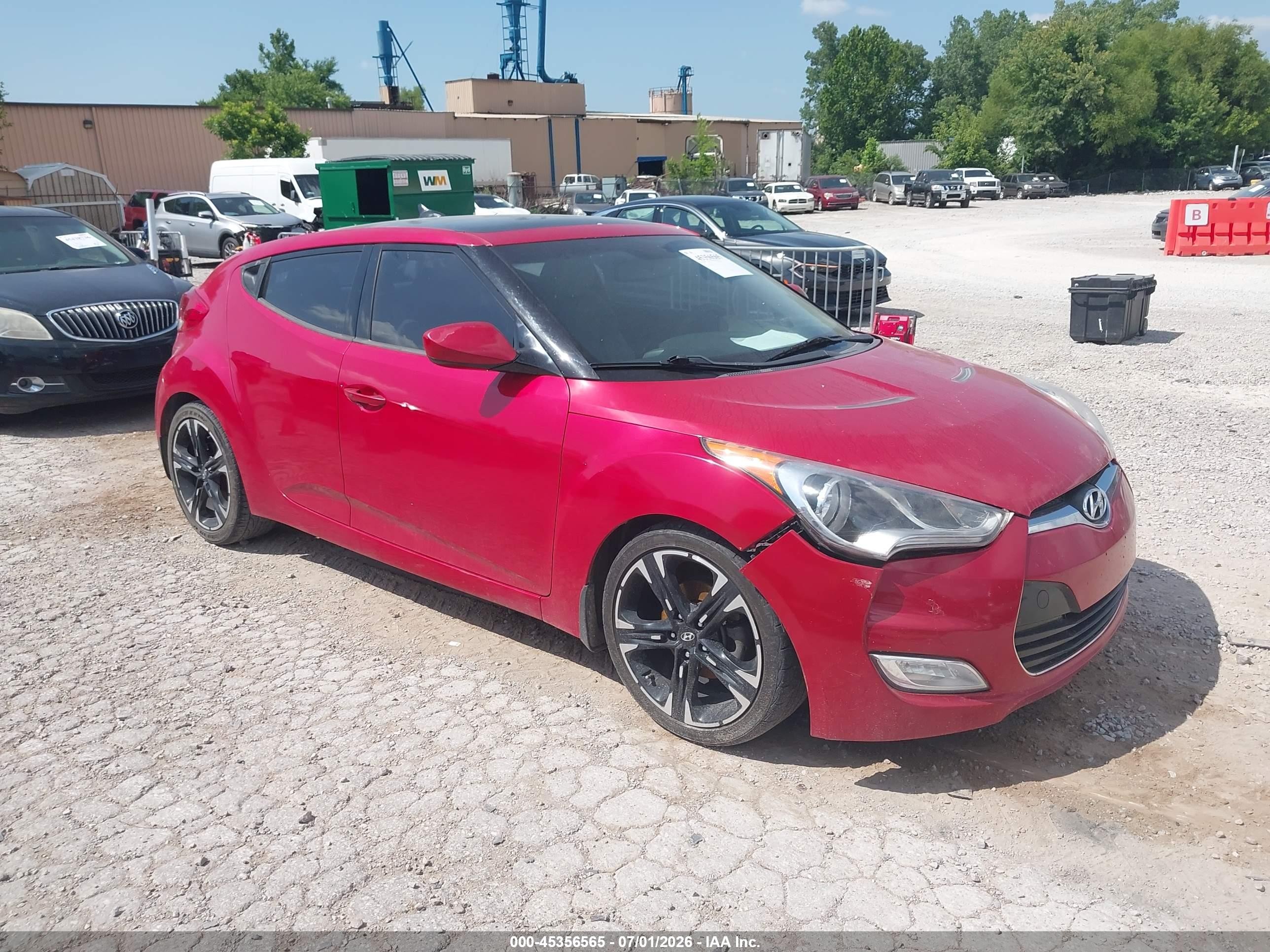2013 Hyundai Veloster Base W/gray Red vin: KMHTC6AD3DU091915