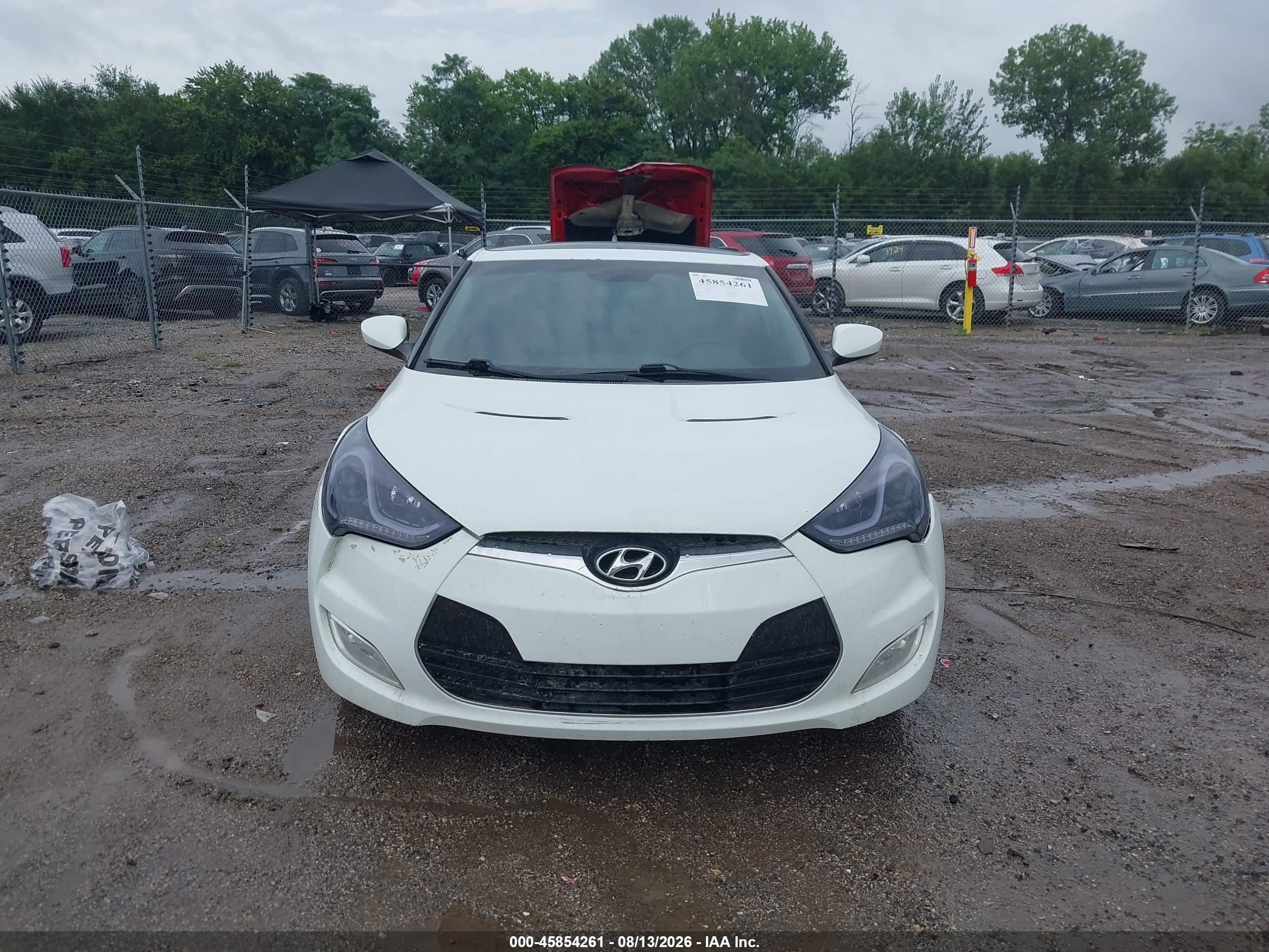 2013 Hyundai Veloster Base W/gray White vin: KMHTC6AD3DU133239