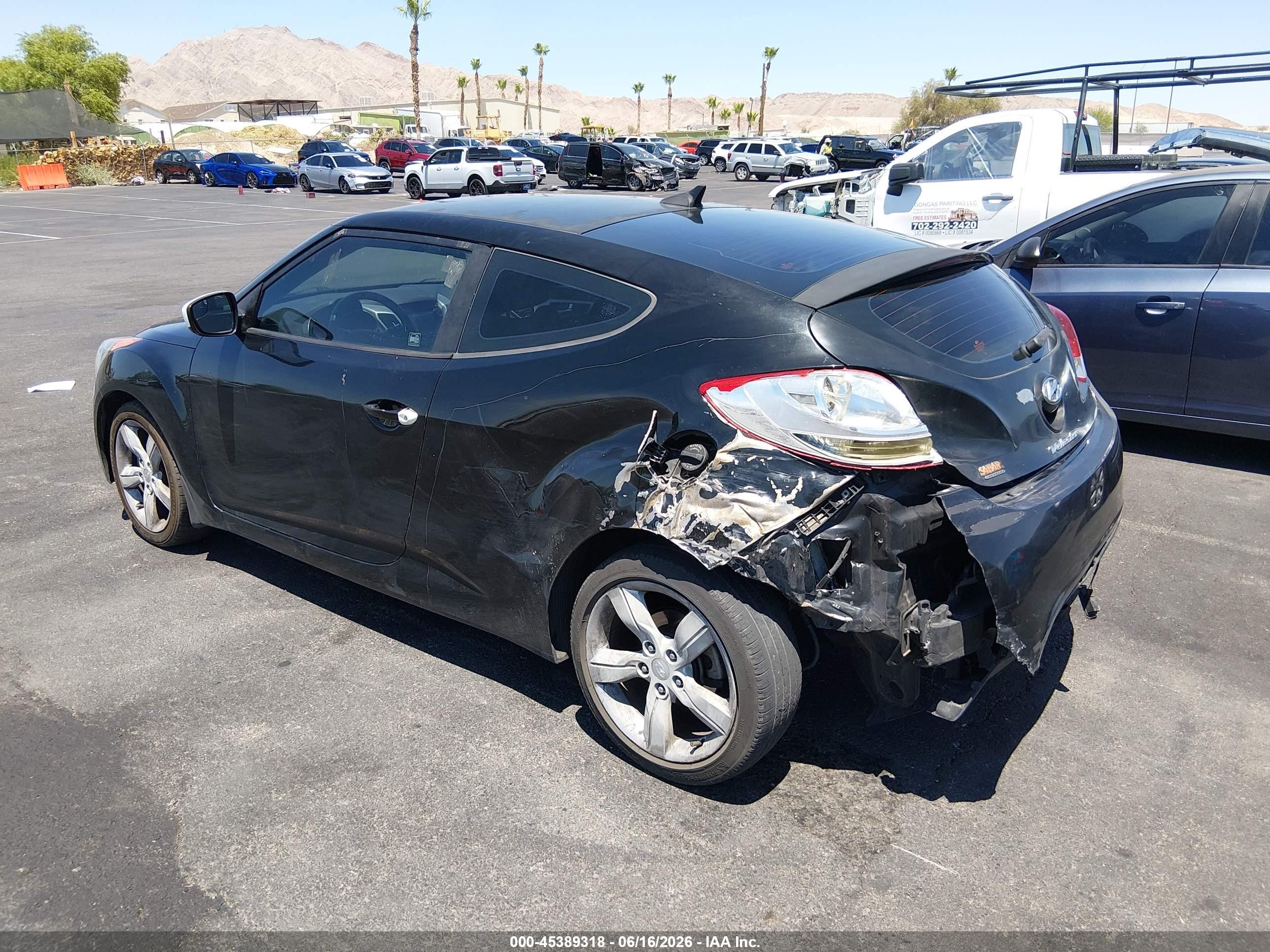 2014 Hyundai Veloster Base W/black Black vin: KMHTC6AD3EU186041