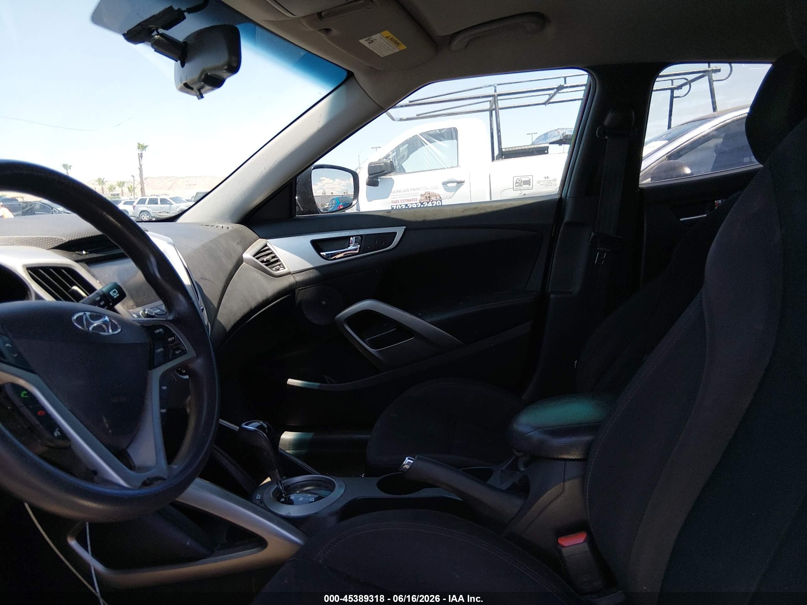 2014 Hyundai Veloster Base W/black Black vin: KMHTC6AD3EU186041