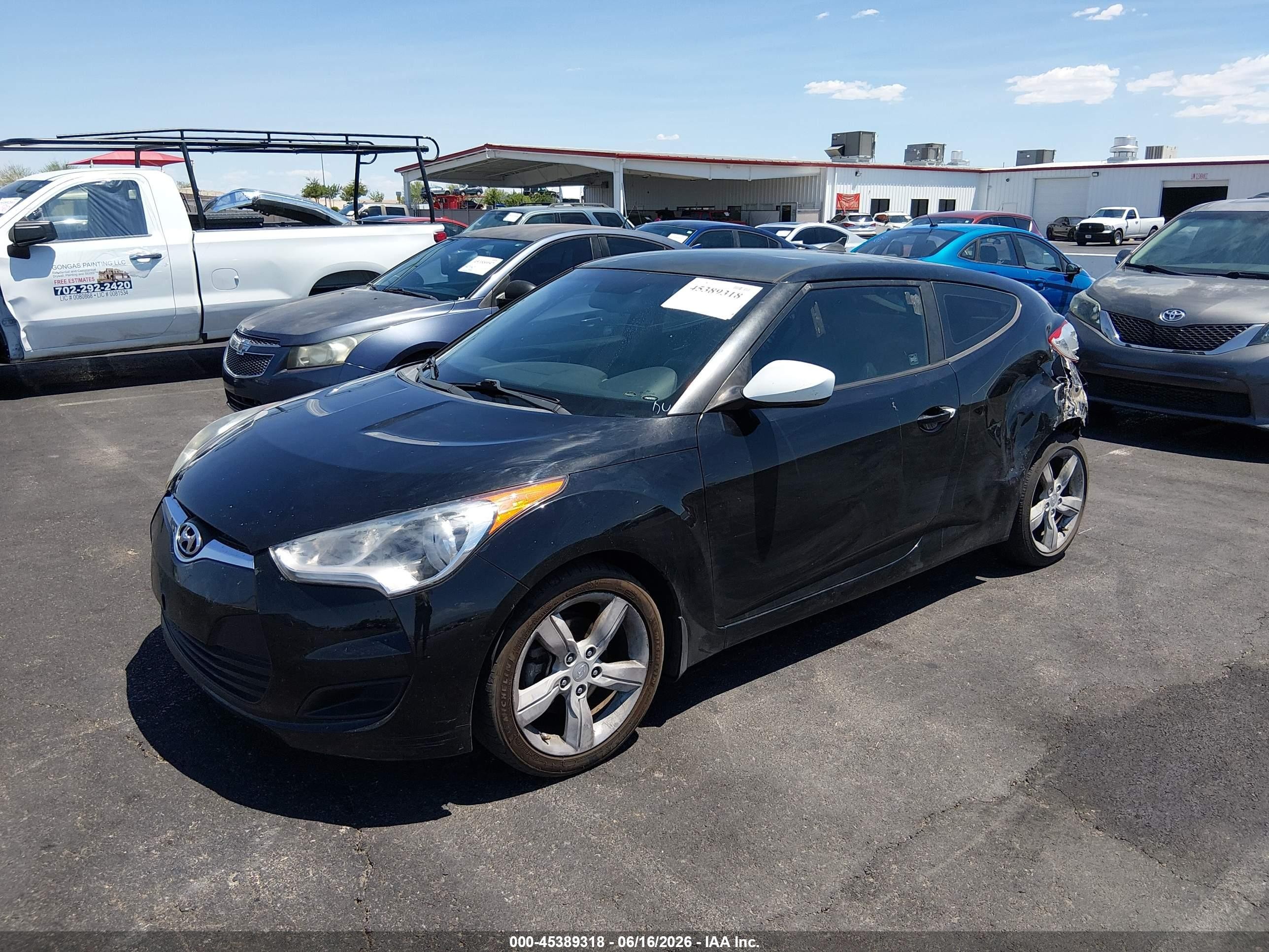 2014 Hyundai Veloster Base W/black Black vin: KMHTC6AD3EU186041