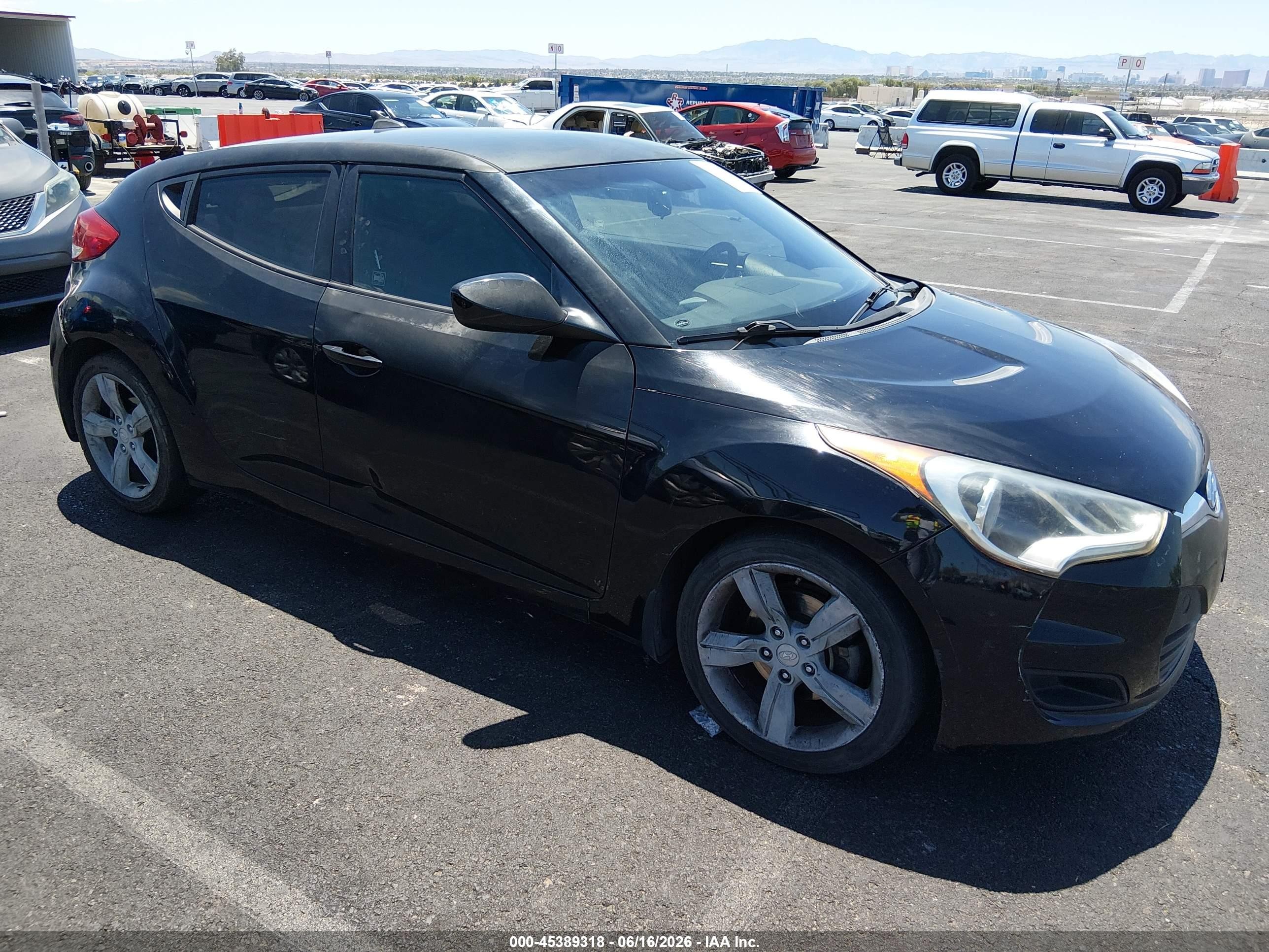 2014 Hyundai Veloster Base W/black Black vin: KMHTC6AD3EU186041
