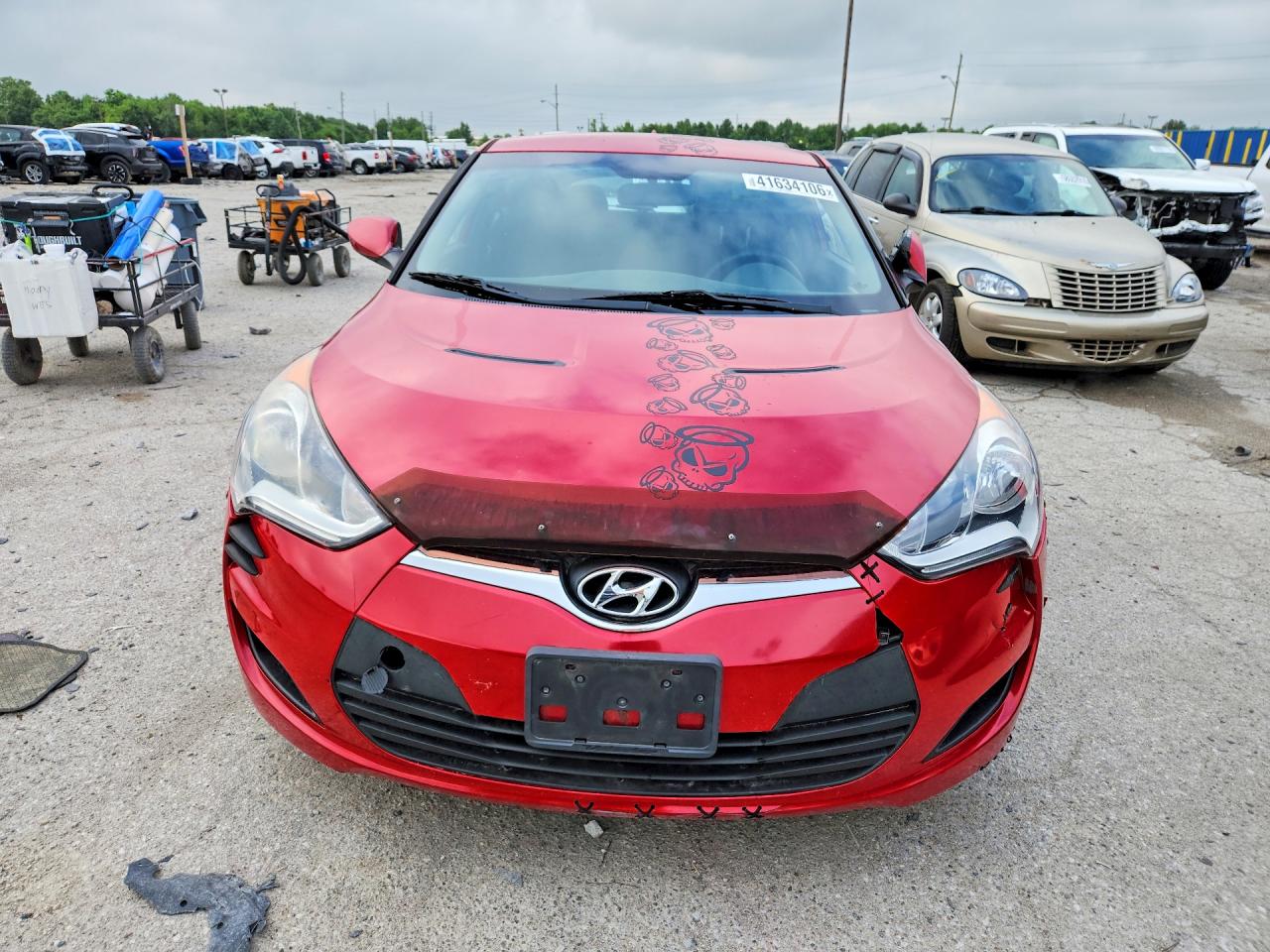2015 Hyundai Veloster Base Burgundy vin: KMHTC6AD3FU224577