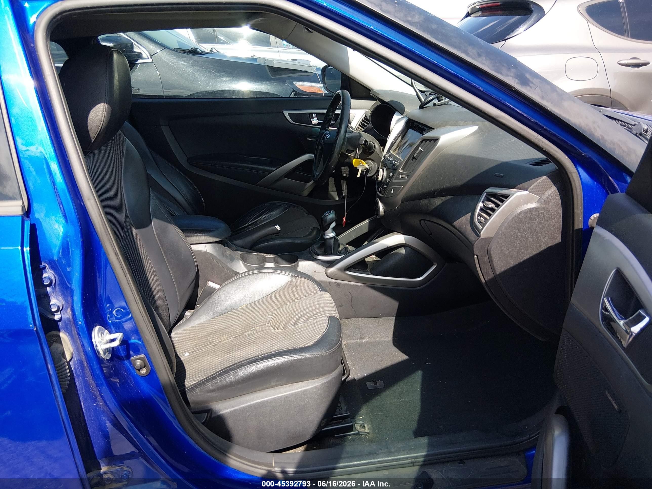 2012 Hyundai Veloster Base W/black Blue vin: KMHTC6AD4CU036453