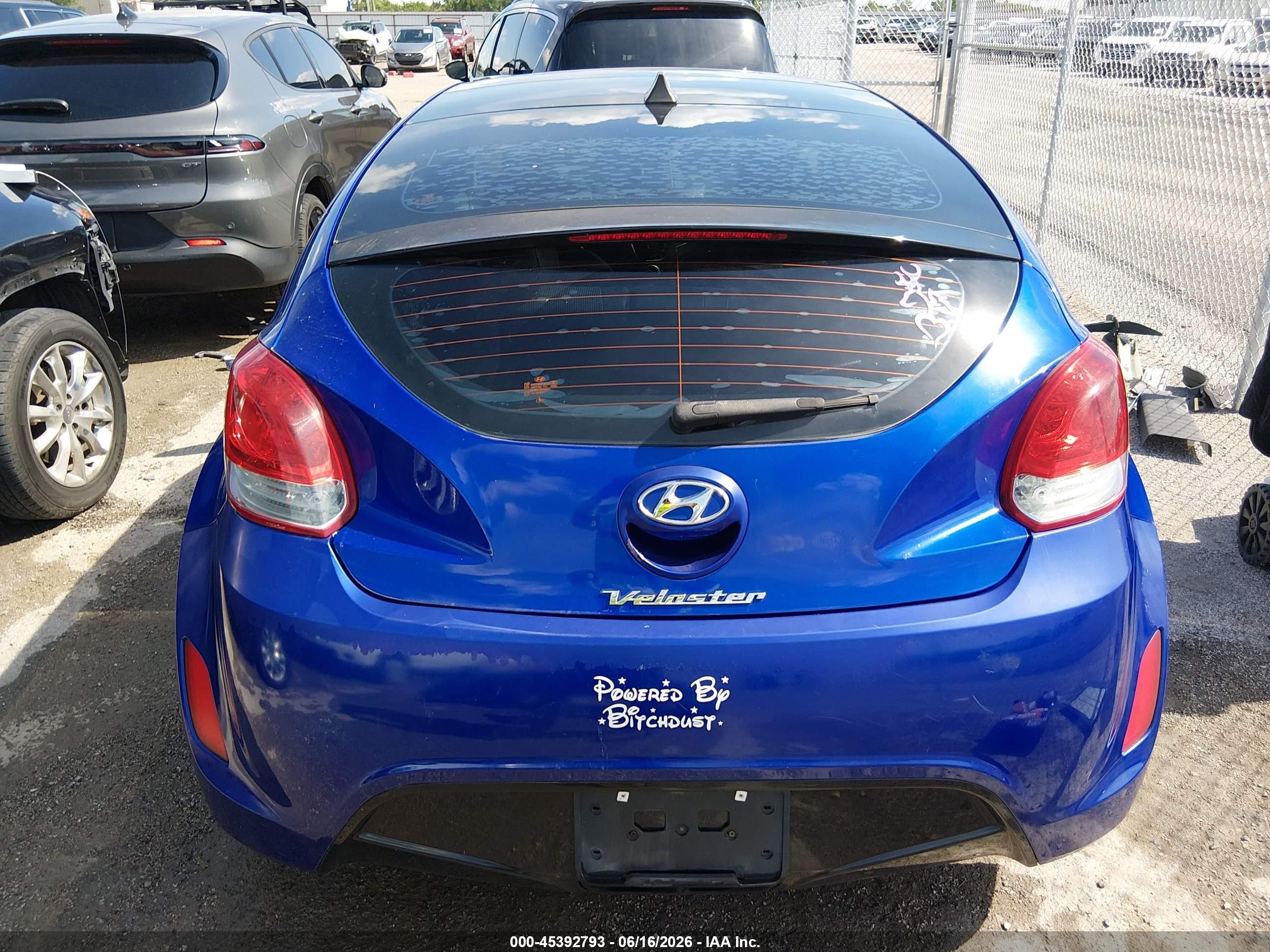 2012 Hyundai Veloster Base W/black Blue vin: KMHTC6AD4CU036453