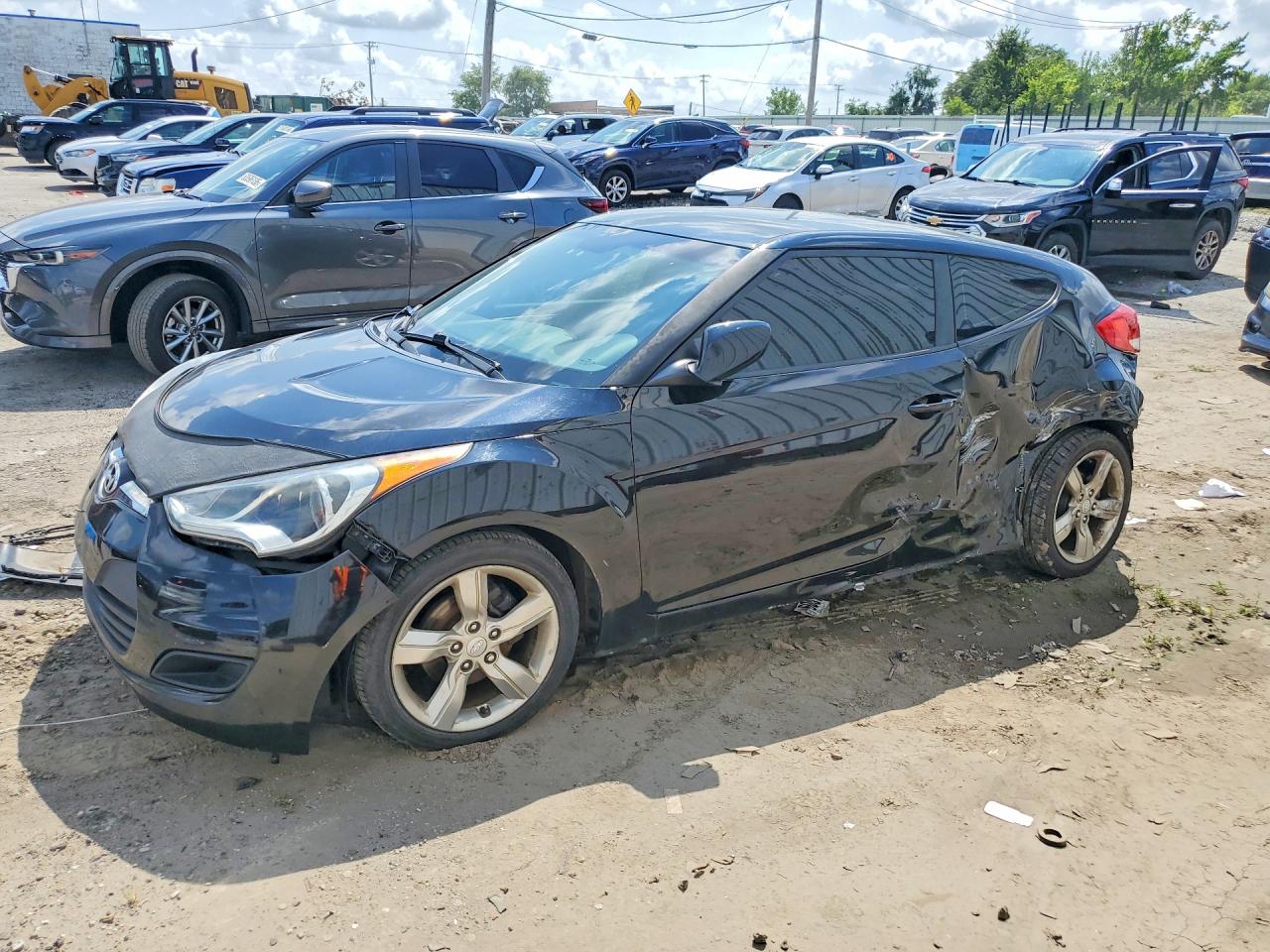 2012 Hyundai Veloster Base Black vin: KMHTC6AD4CU038302