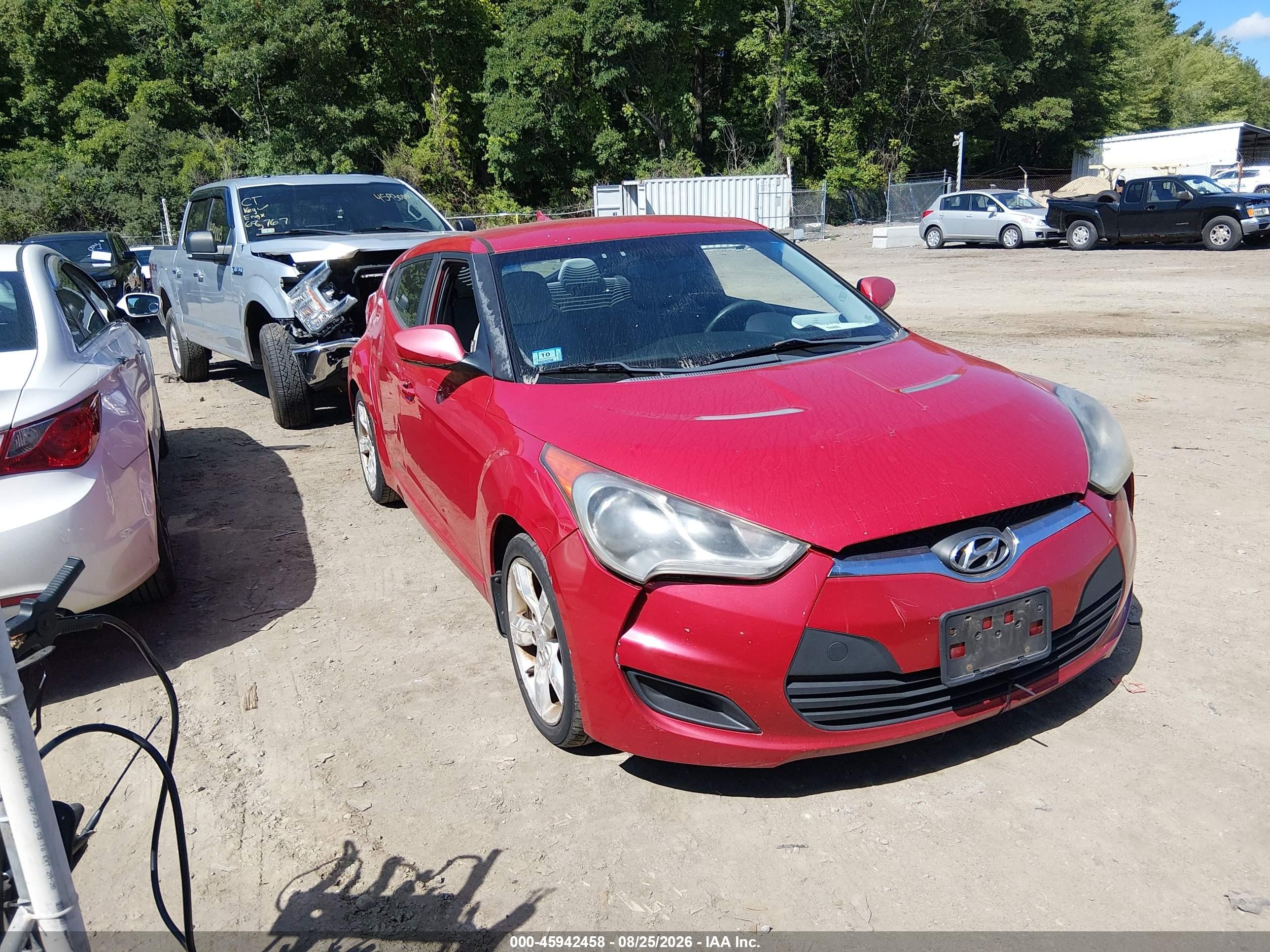 2012 Hyundai Veloster Base W/gray Red vin: KMHTC6AD4CU043760