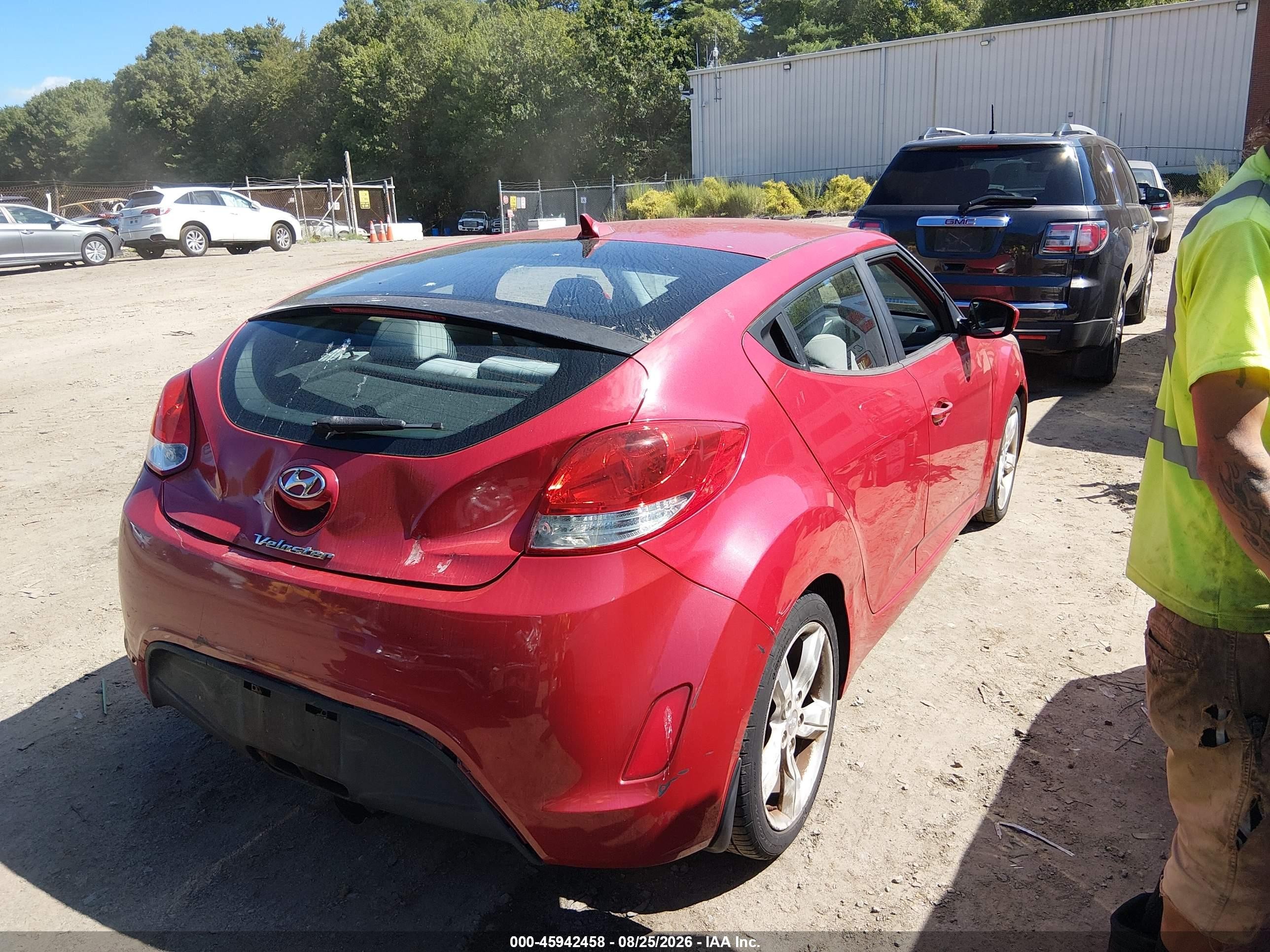2012 Hyundai Veloster Base W/gray Red vin: KMHTC6AD4CU043760