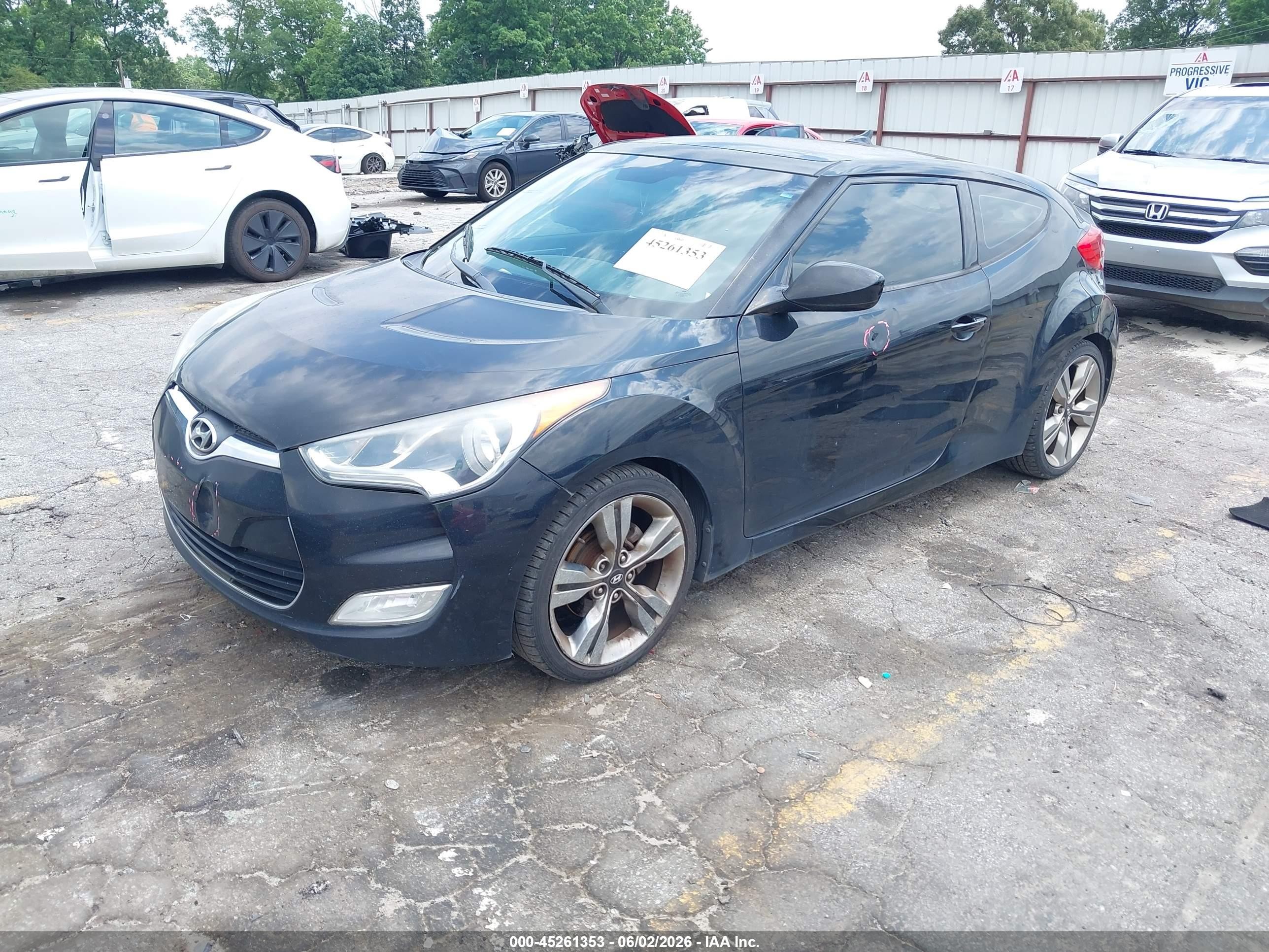 2012 Hyundai Veloster Base W/black Black vin: KMHTC6AD4CU052796