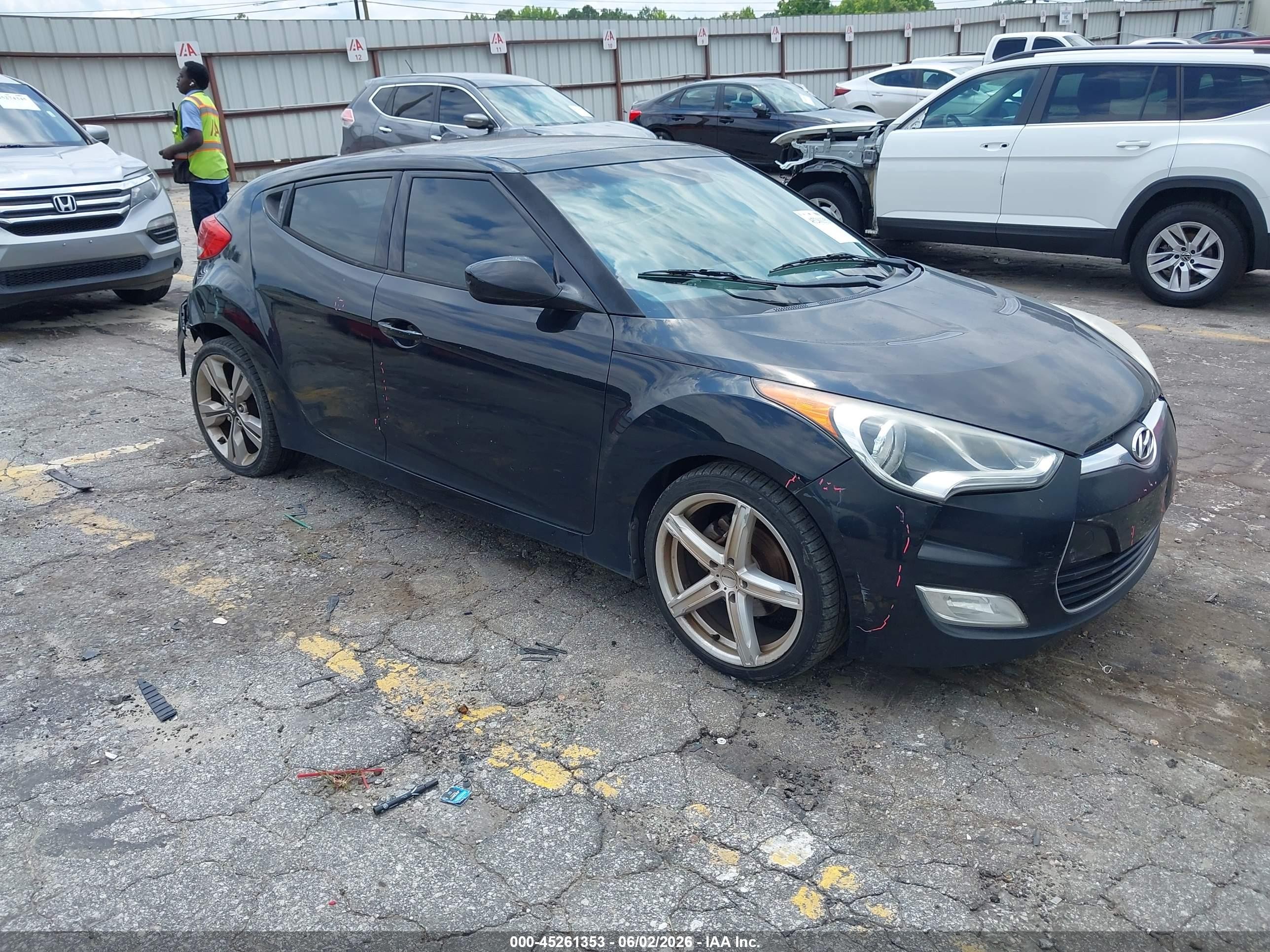 2012 Hyundai Veloster Base W/black Black vin: KMHTC6AD4CU052796
