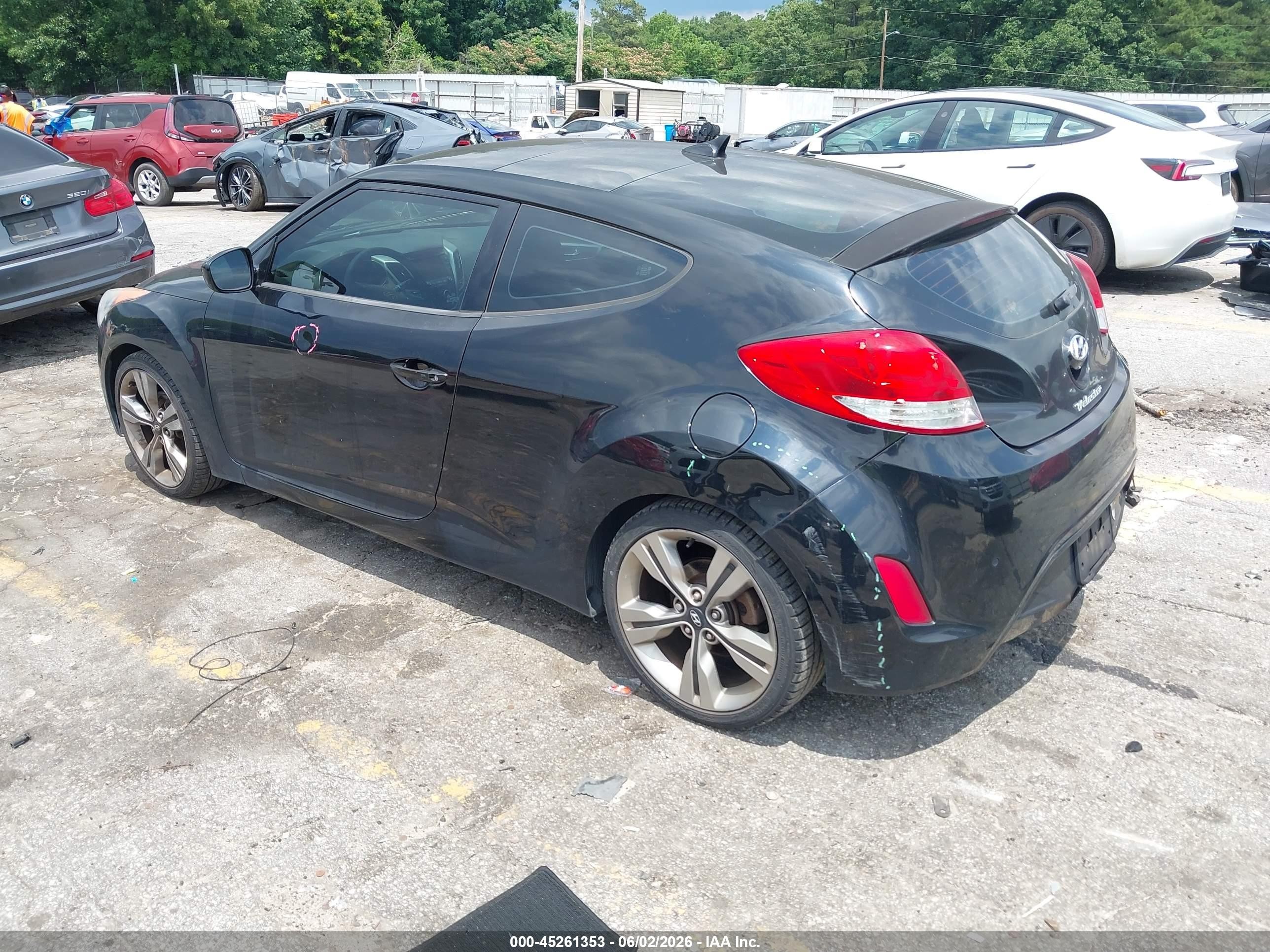 2012 Hyundai Veloster Base W/black Black vin: KMHTC6AD4CU052796