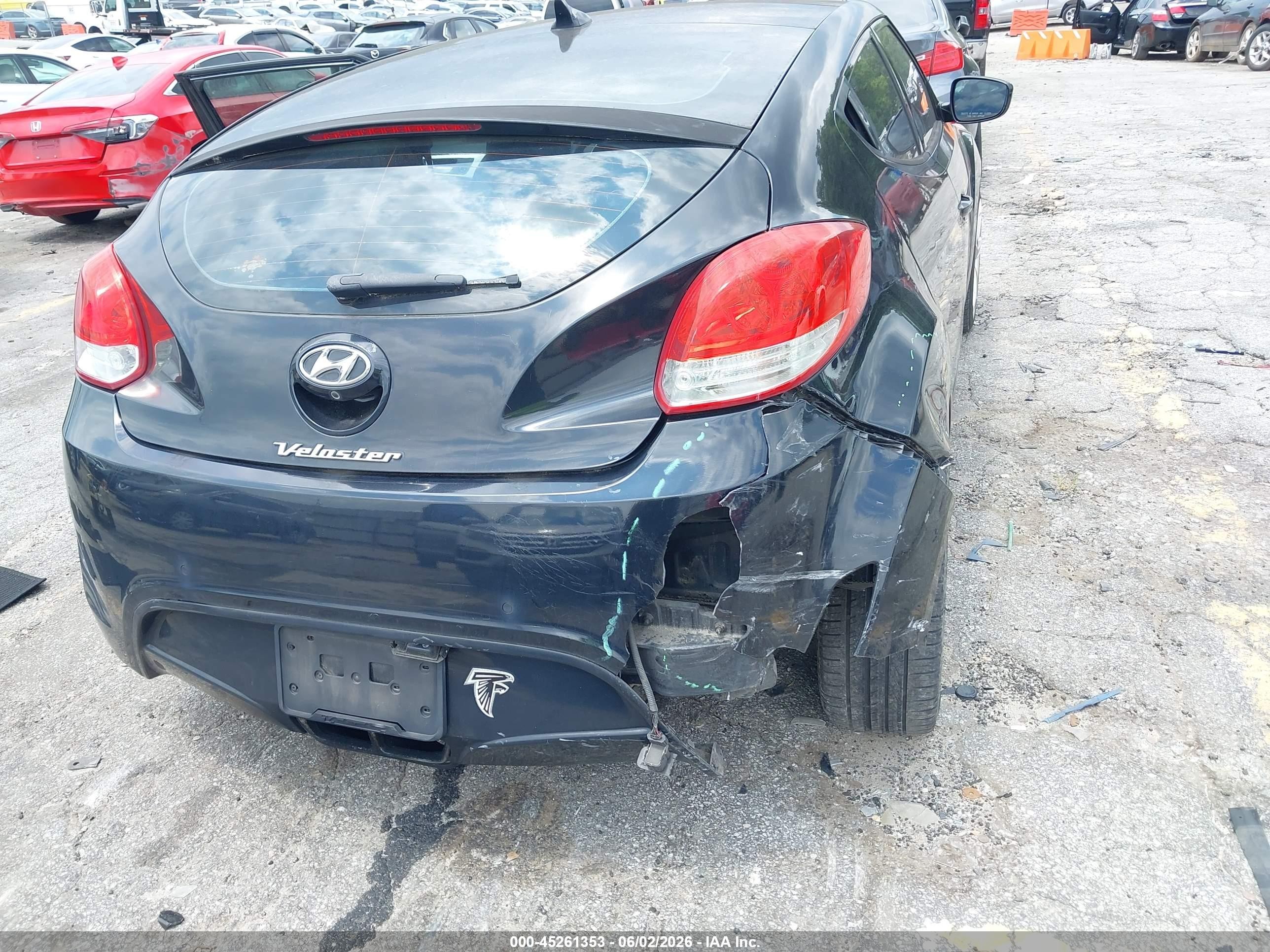 2012 Hyundai Veloster Base W/black Black vin: KMHTC6AD4CU052796