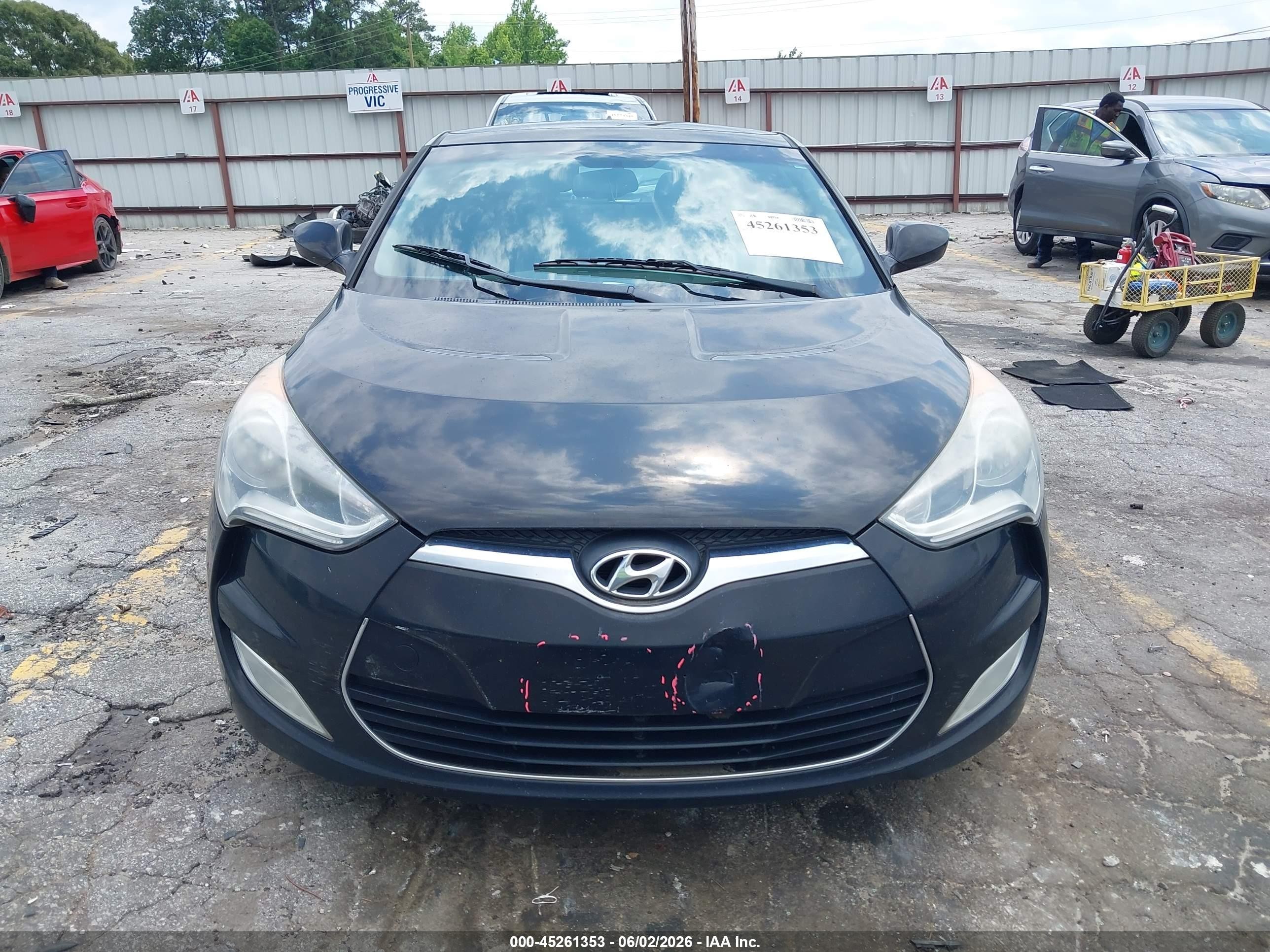 2012 Hyundai Veloster Base W/black Black vin: KMHTC6AD4CU052796