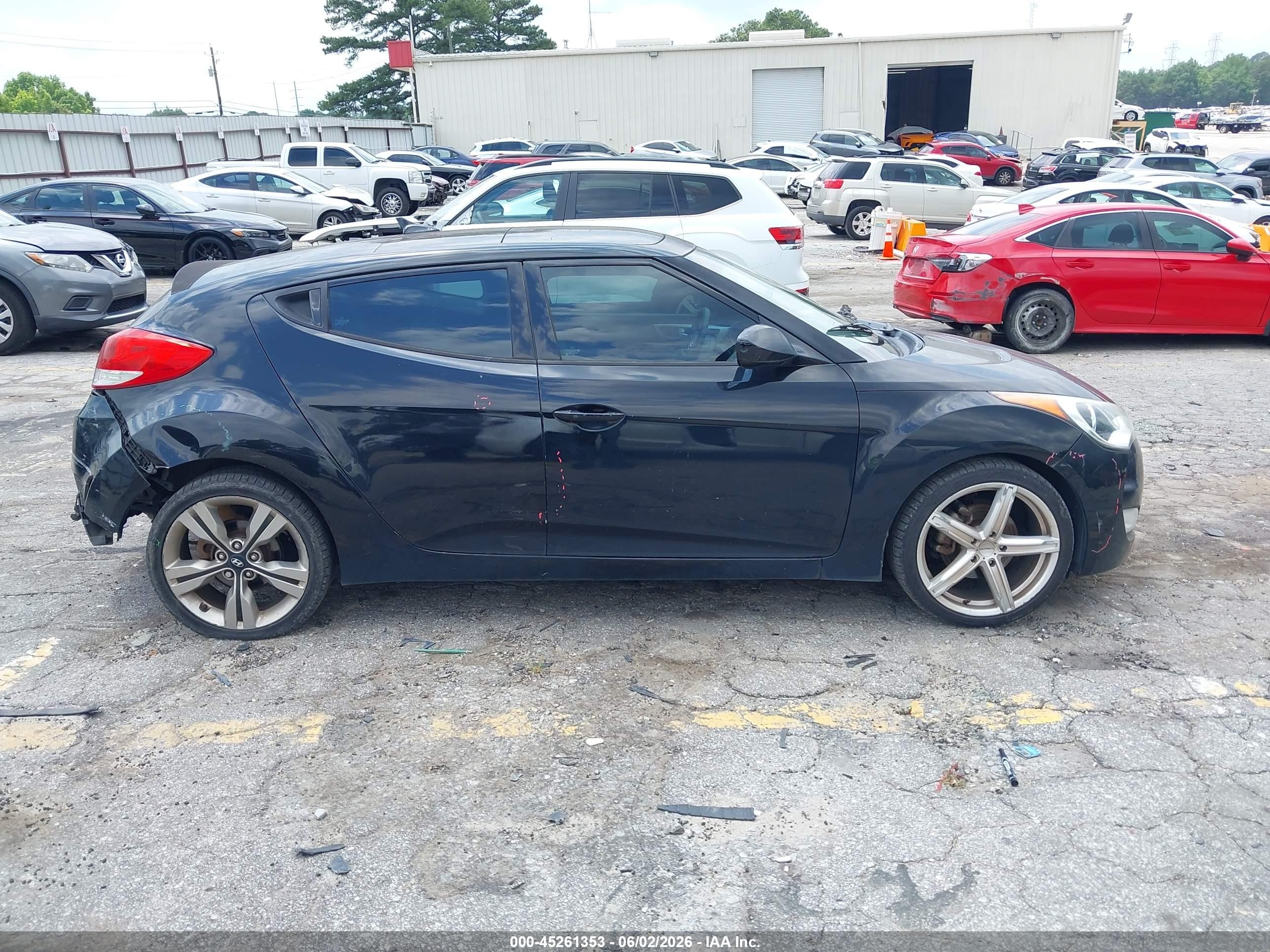 2012 Hyundai Veloster Base W/black Black vin: KMHTC6AD4CU052796