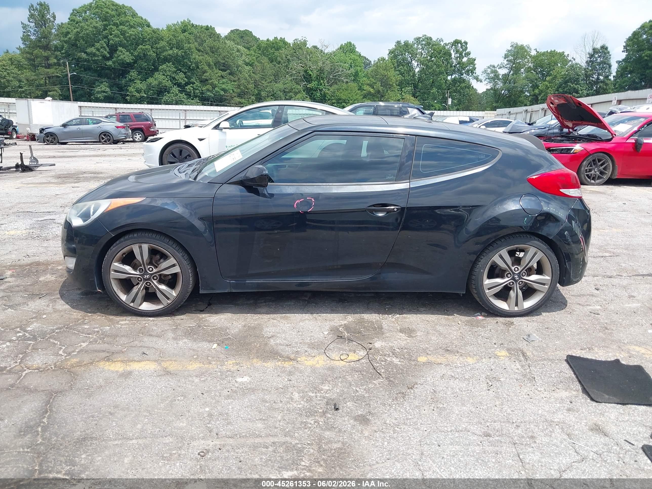 2012 Hyundai Veloster Base W/black Black vin: KMHTC6AD4CU052796