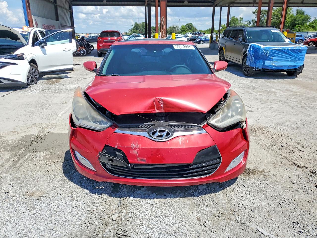 2012 Hyundai Veloster Base Red vin: KMHTC6AD4CU071624